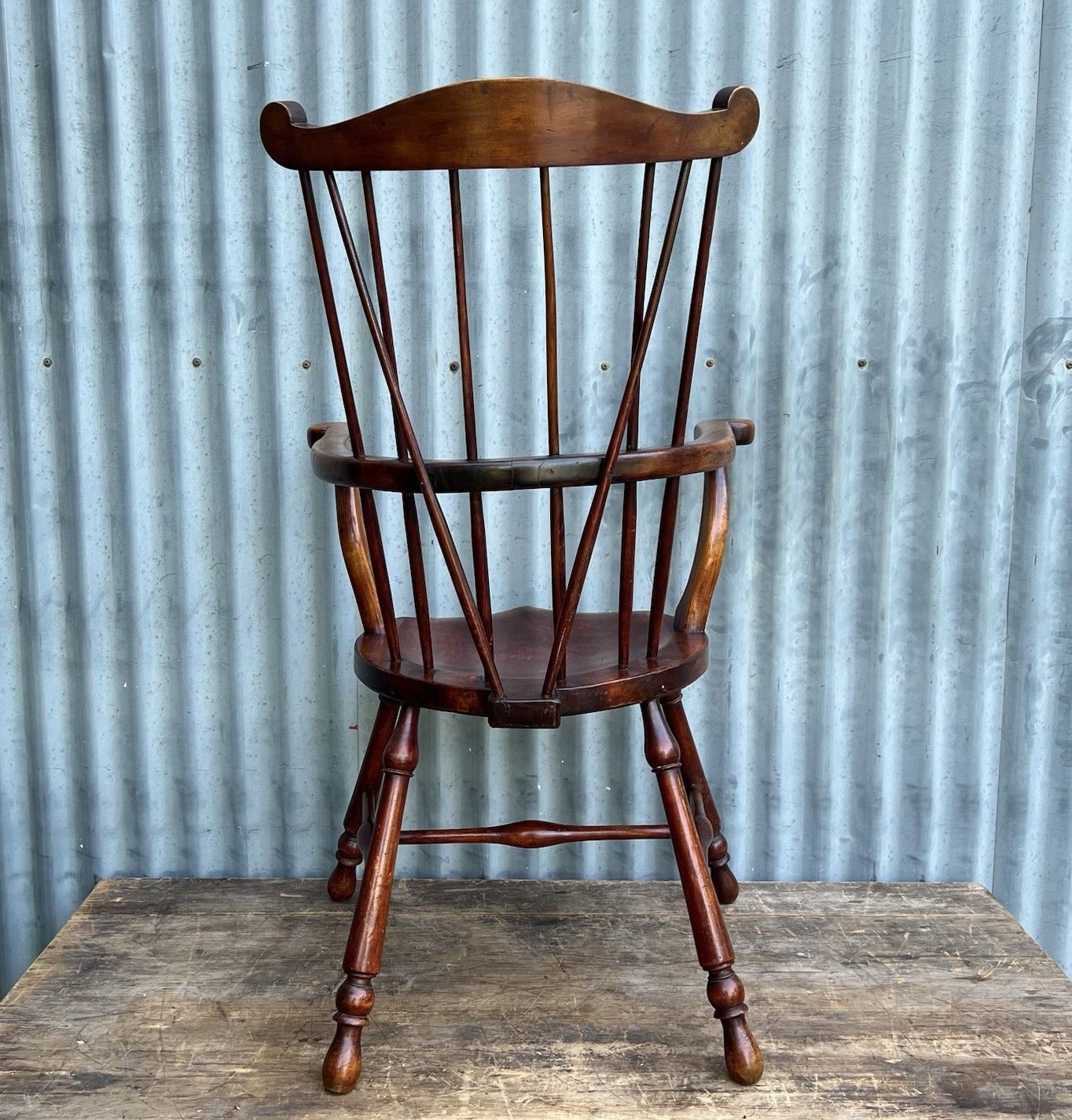 Furniture Antique Windsor Goldsmith Comb Stick Back Armchair 19th Century Elm & Beech photo