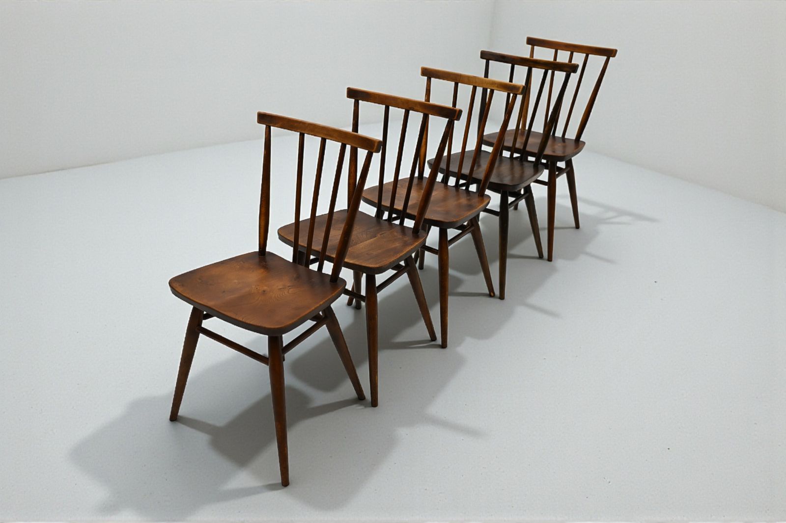 5 Ercol Stick Back Chairs Multi Purpose 1950s Waxed Finish Free Uk Delivery photo furniture