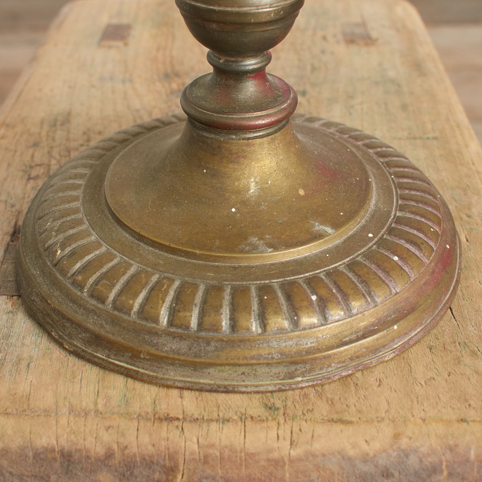 French Antique Brass Rise And Fall Pump Desk Lamp – B photo vintage