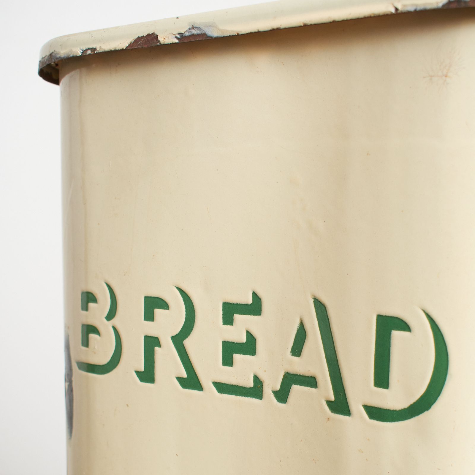 Antique Enamel Bread Bin – G, 1930s photo for sale