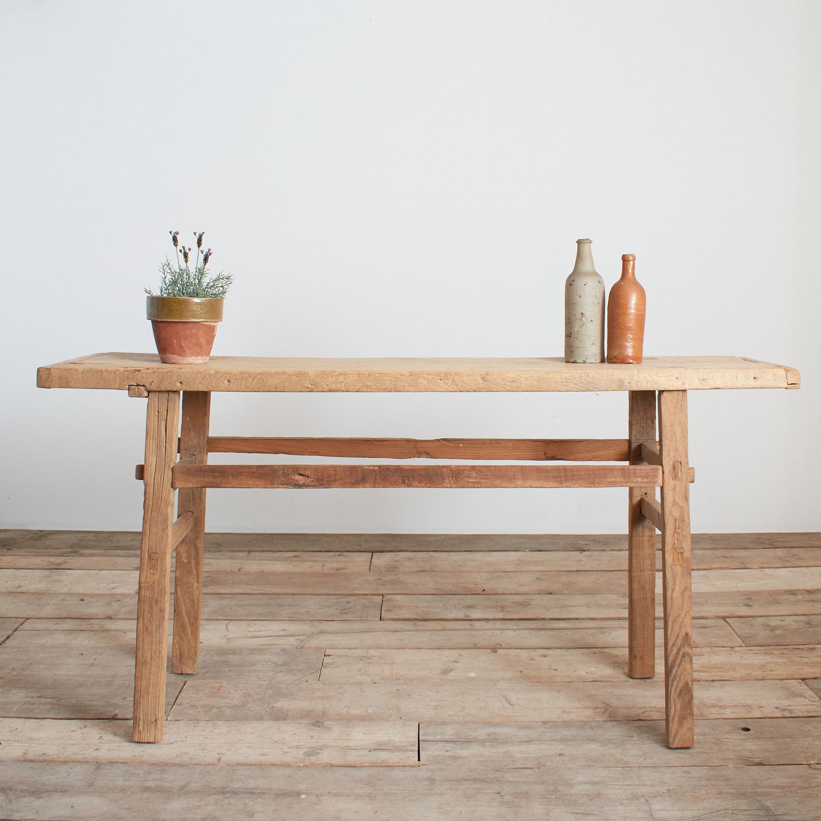 Antique Rustic Elm Console Table – Bd