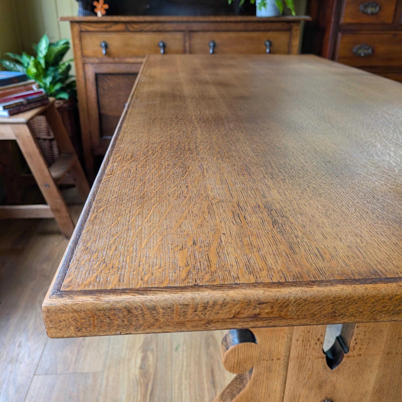 Antique Oak Refectory Table, 1920s photo vintage