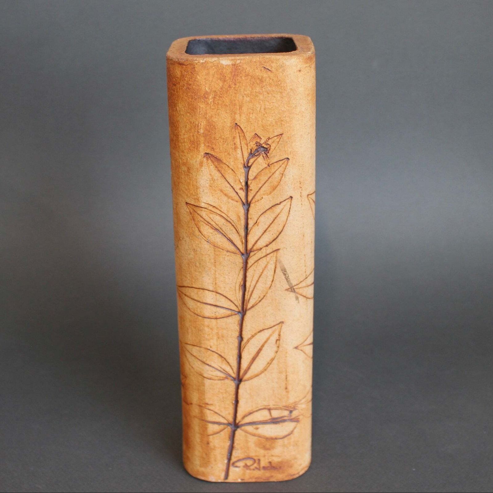 French Stoneware Vase By Raymonde Leduc (Circa 1960s 70s)