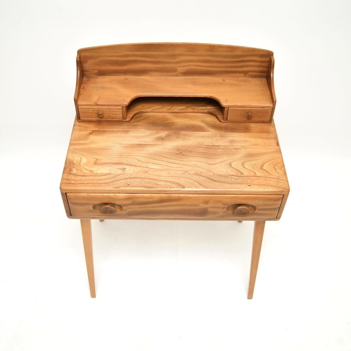 Vintage Ercol Writing Desk In Solid Elm photo Furniture