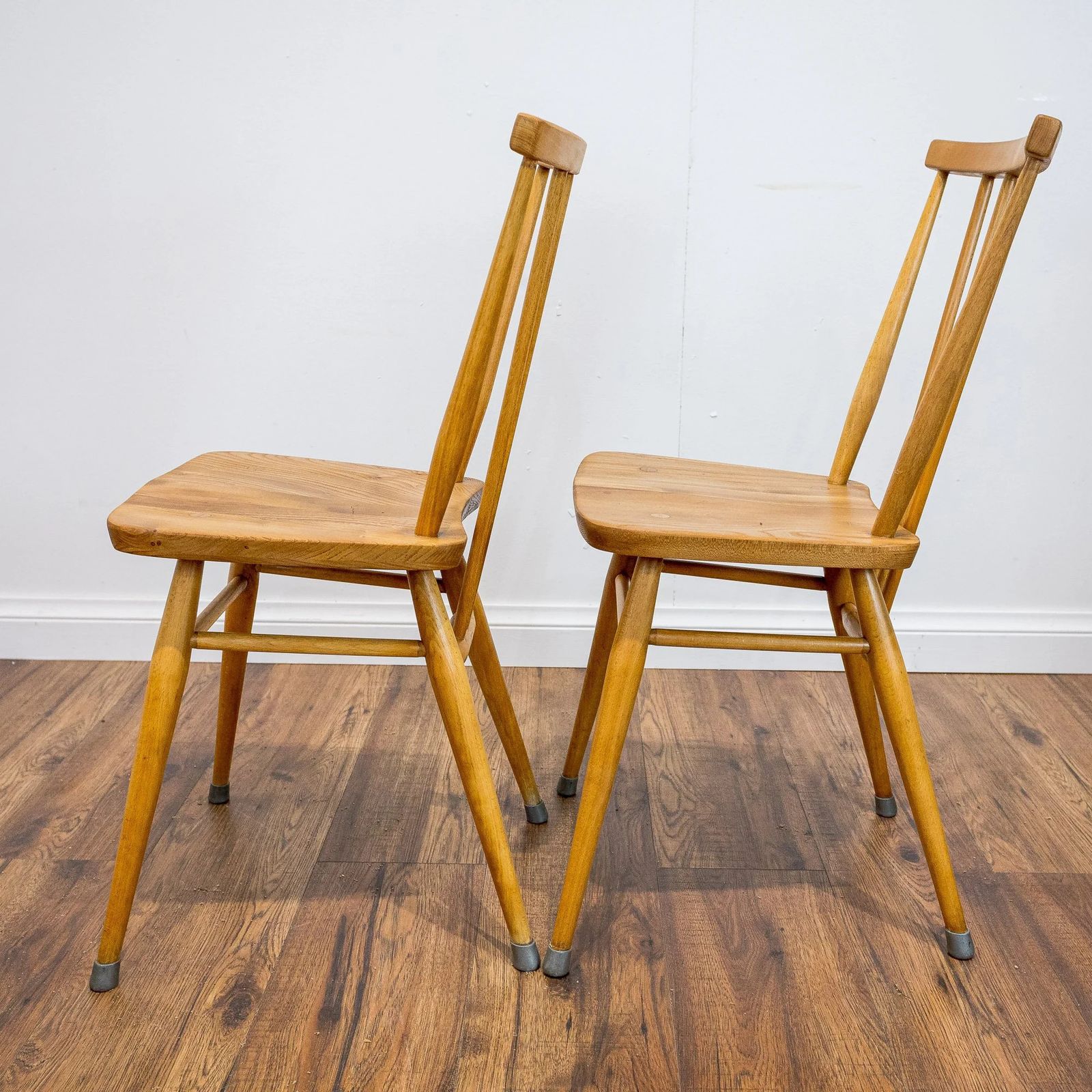 photo for sale Ercol Model 391 Blue Label Elm And Beech Dining Chairs – Set Of 4
