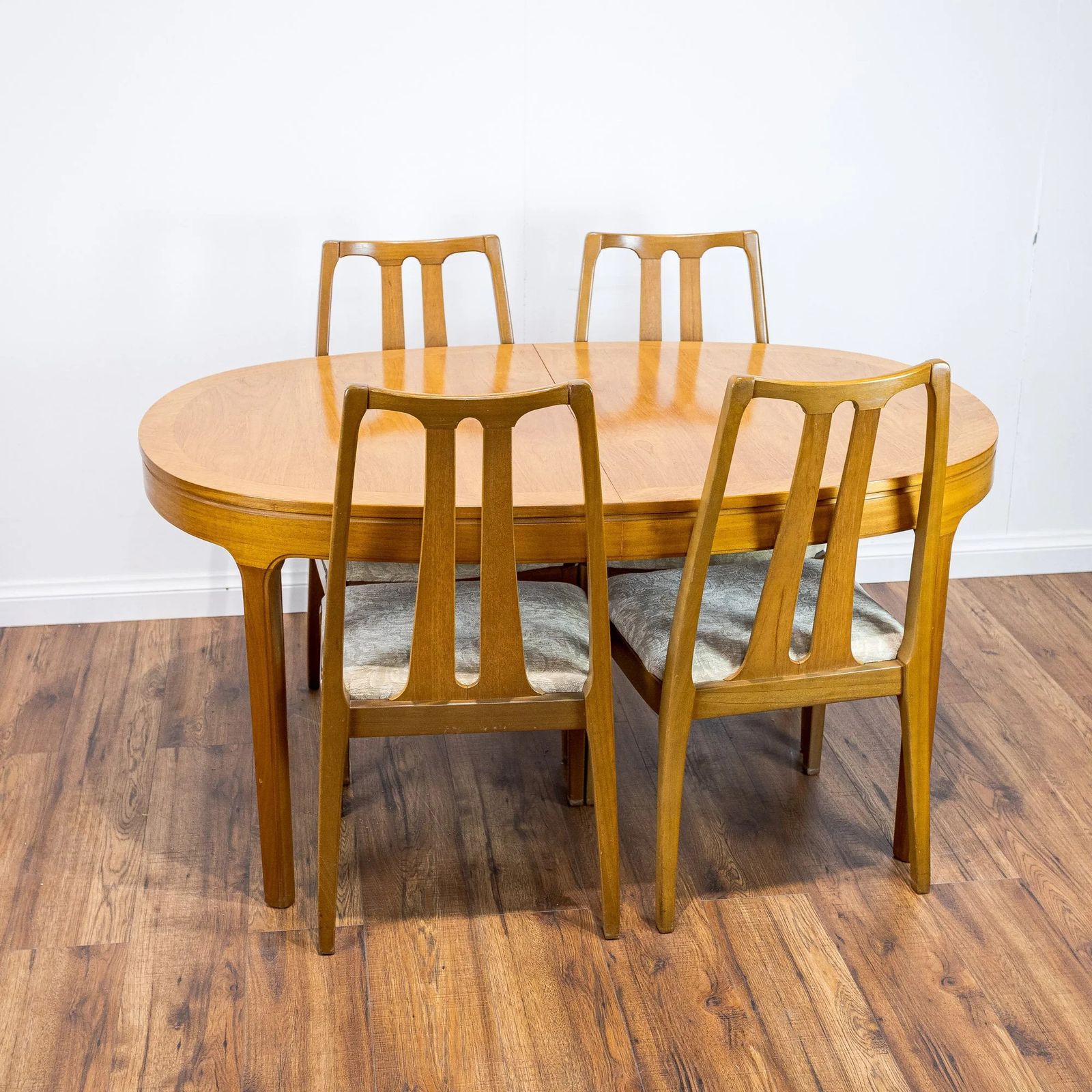 Nathan Teak Oval Extending Dining Table And 4 Chairs photo furniture