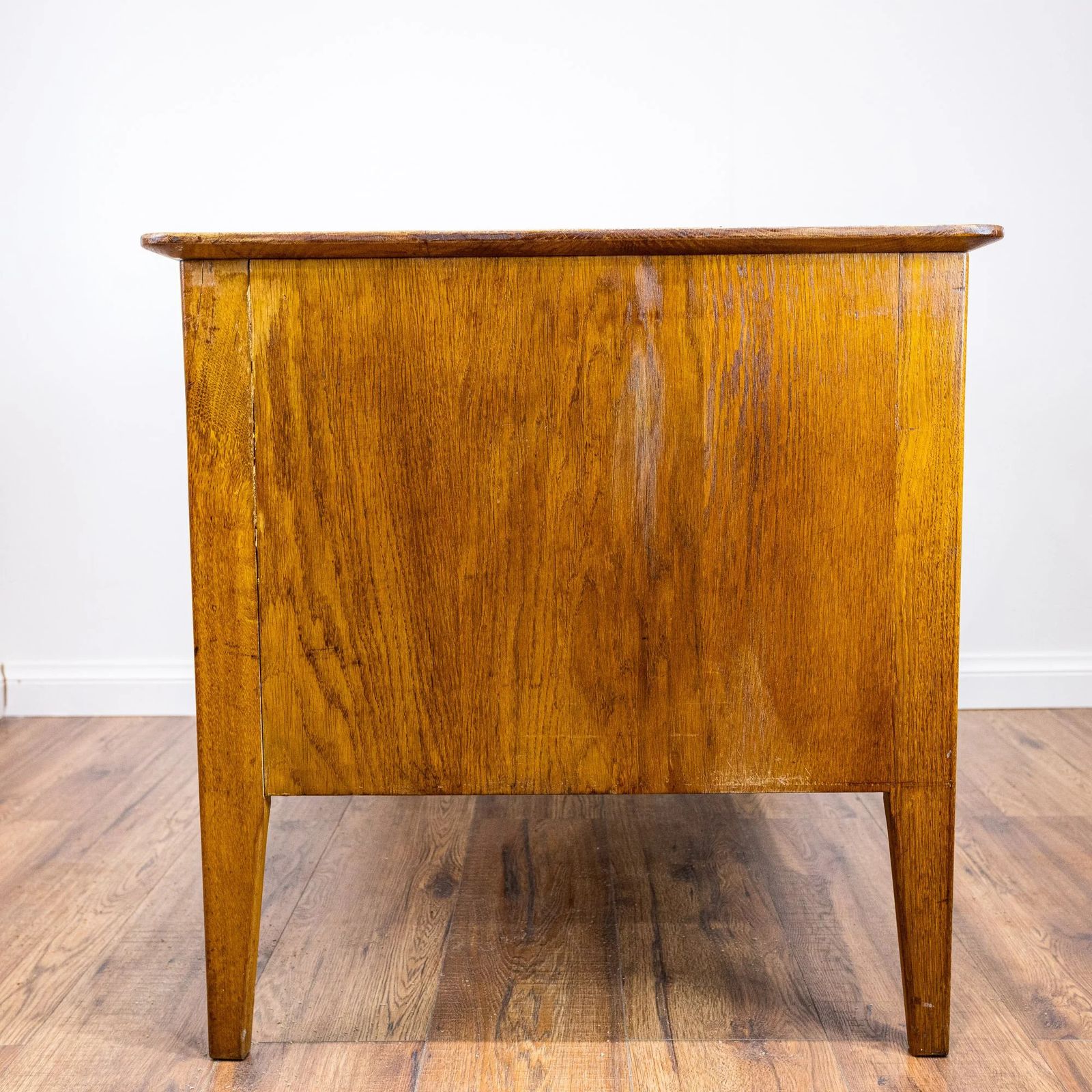 Furniture 1950s Large Oak Office Pedestal Desk photo