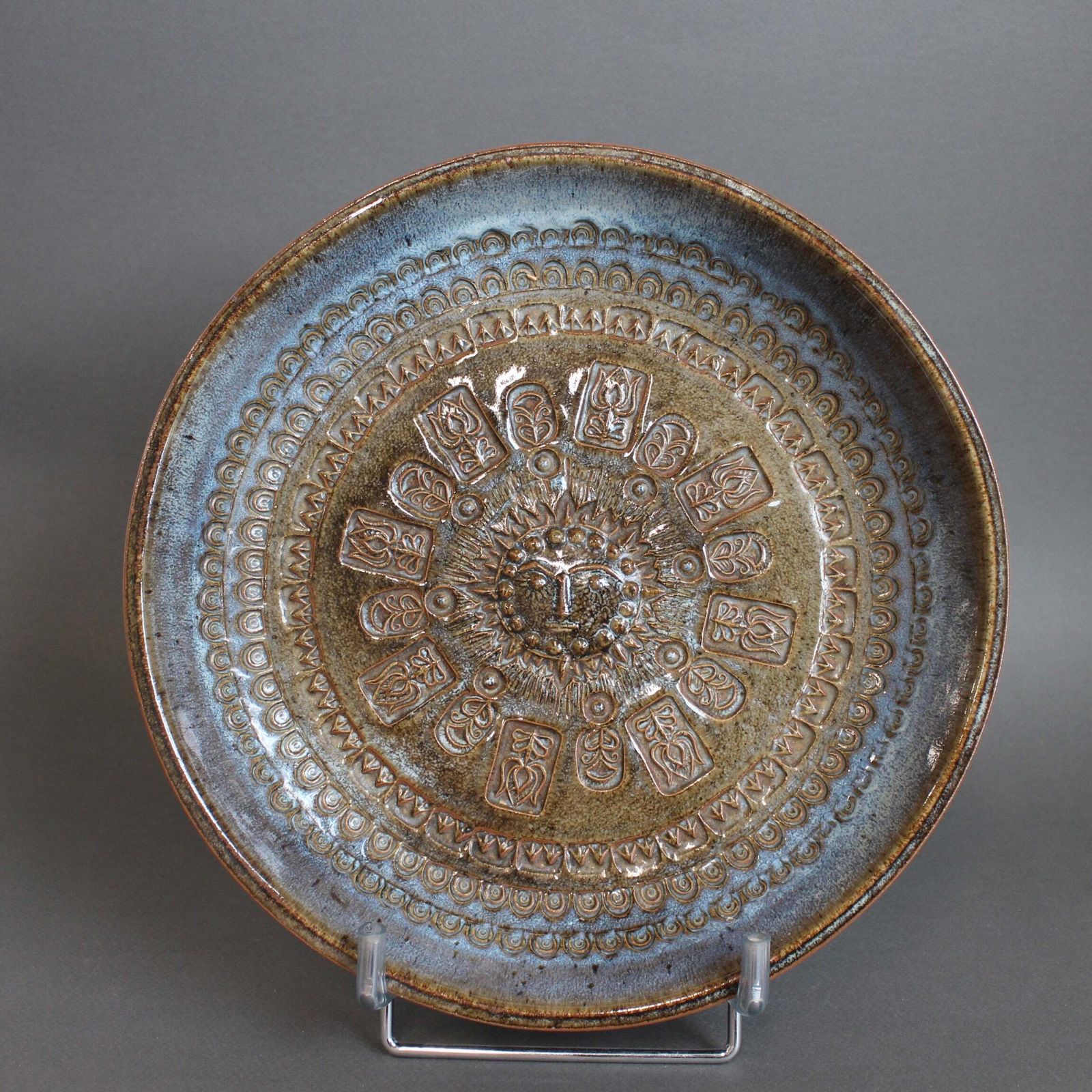 Stoneware Bowl With Sun Motif By Jean Claude Taburet For Hb Henriot (Circa 1960s 70s) photo furniture