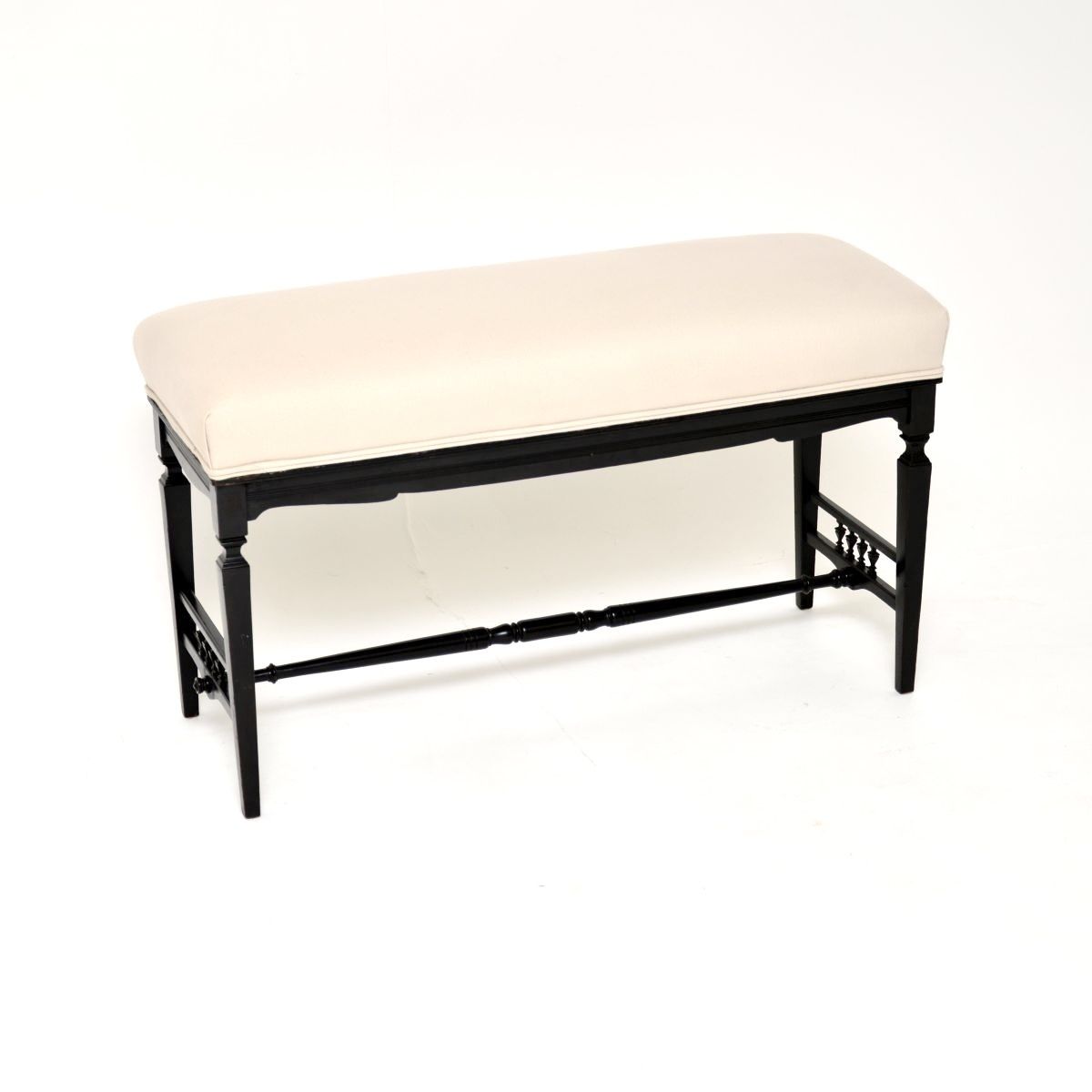 Antique Victorian Ebonised Stool / Bench