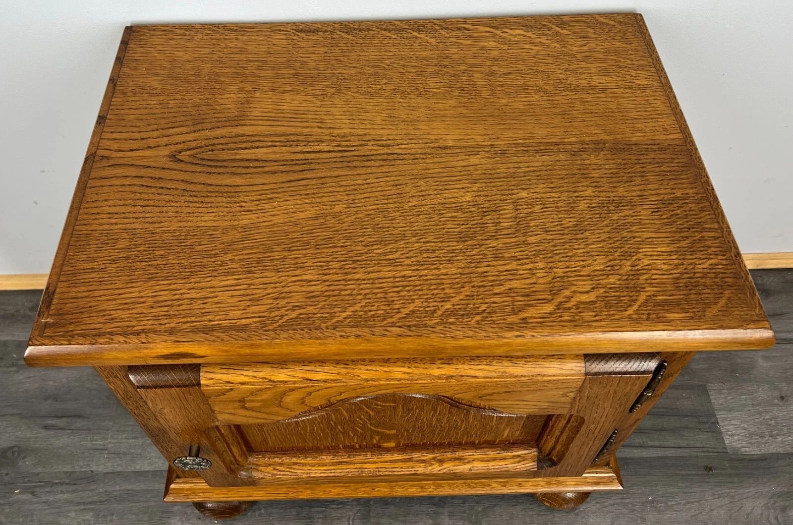 Pair Of Bedside Tables Vintage French Nightstands Carved Cabinets Lot 3116 photo vinterior
