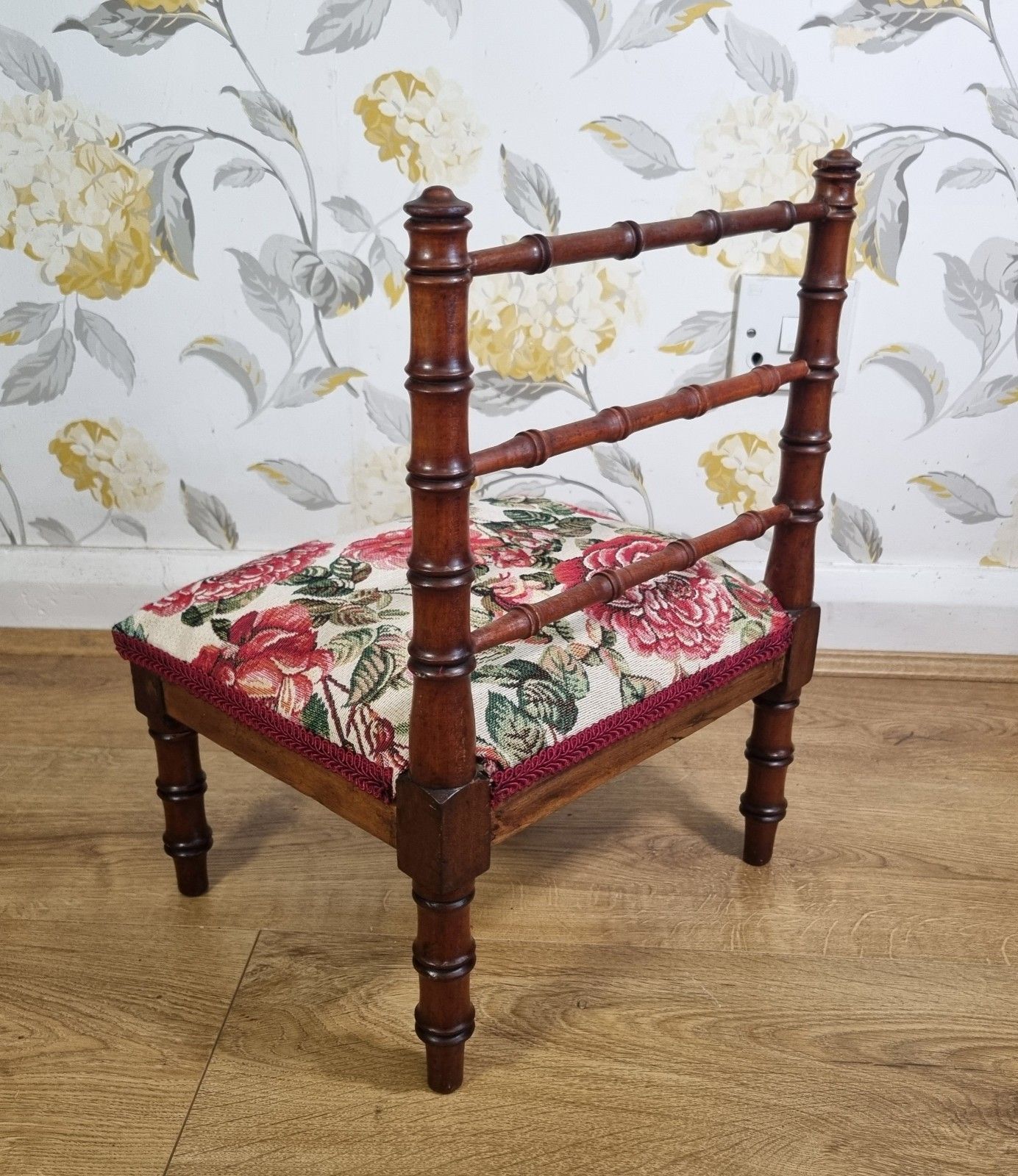 Small Antique French Faux Bamboo Wooden Chair Display Teddy Dolls Low Child Size photo Furniture