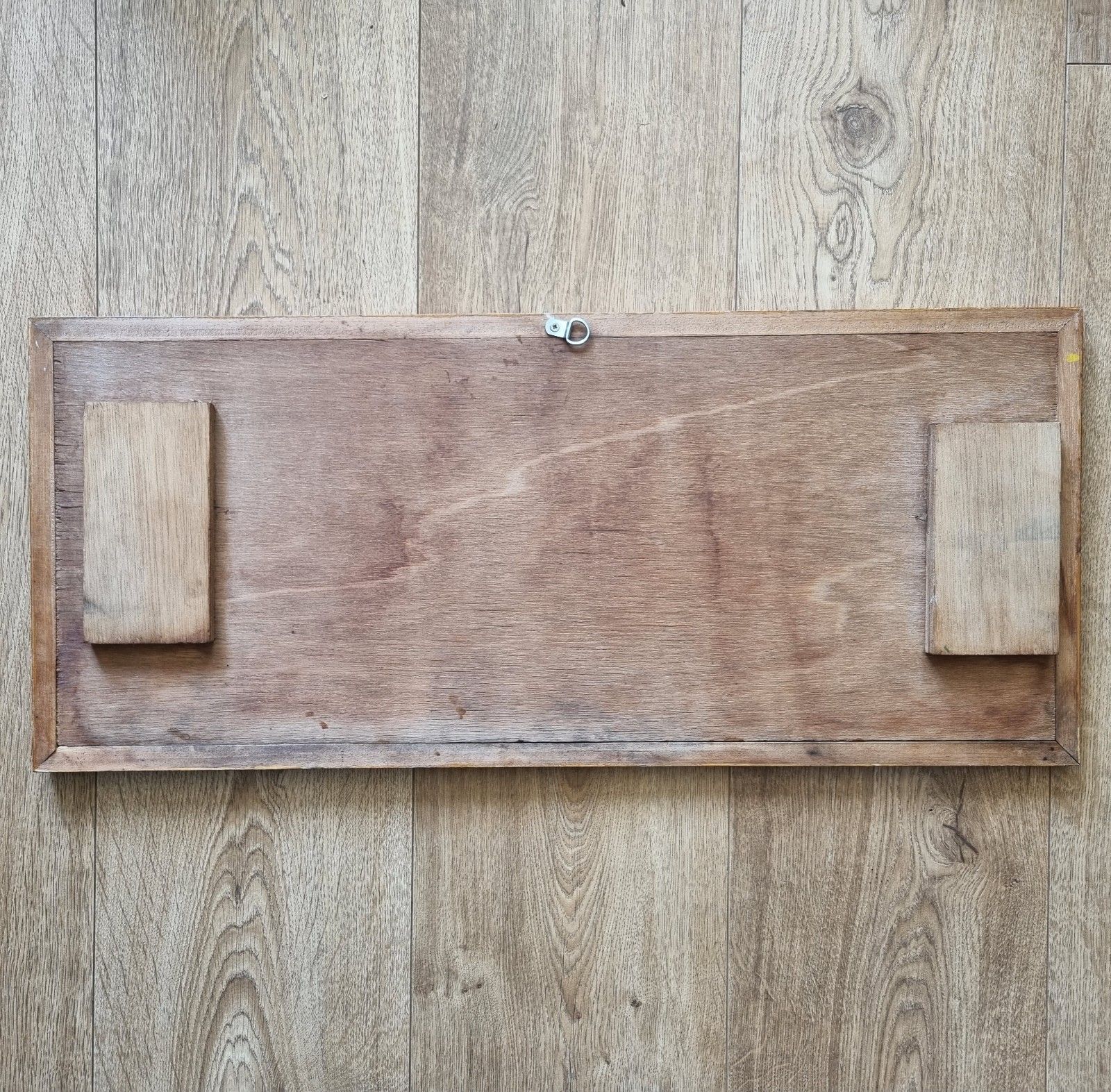 photo furniture Vintage Oak Reception Sign Hand Painted / Stenciled Gold Blue 66cm X 29cm