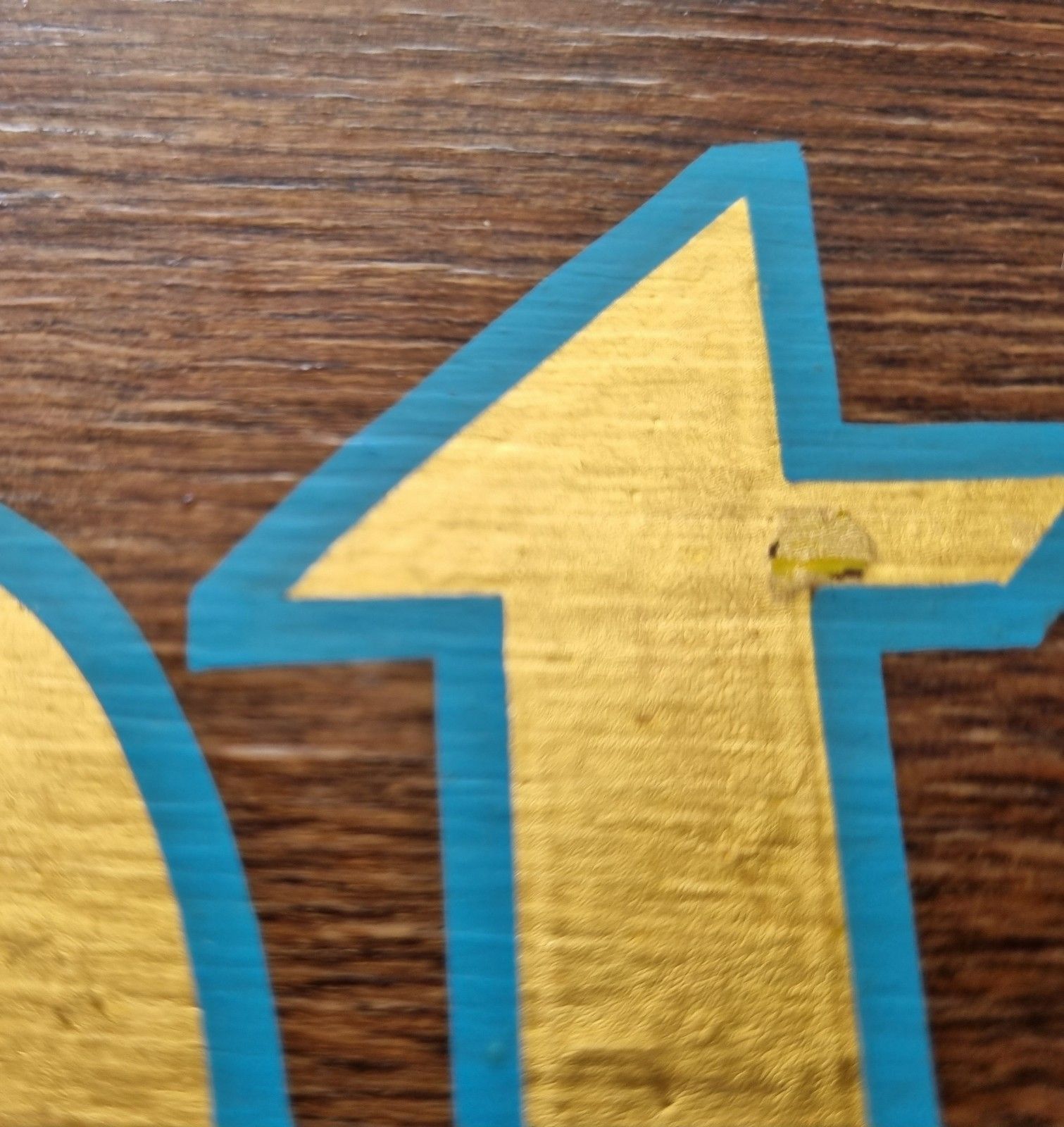 Home Decor Vintage Oak Reception Sign Hand Painted / Stenciled Gold Blue 66cm X 29cm photo
