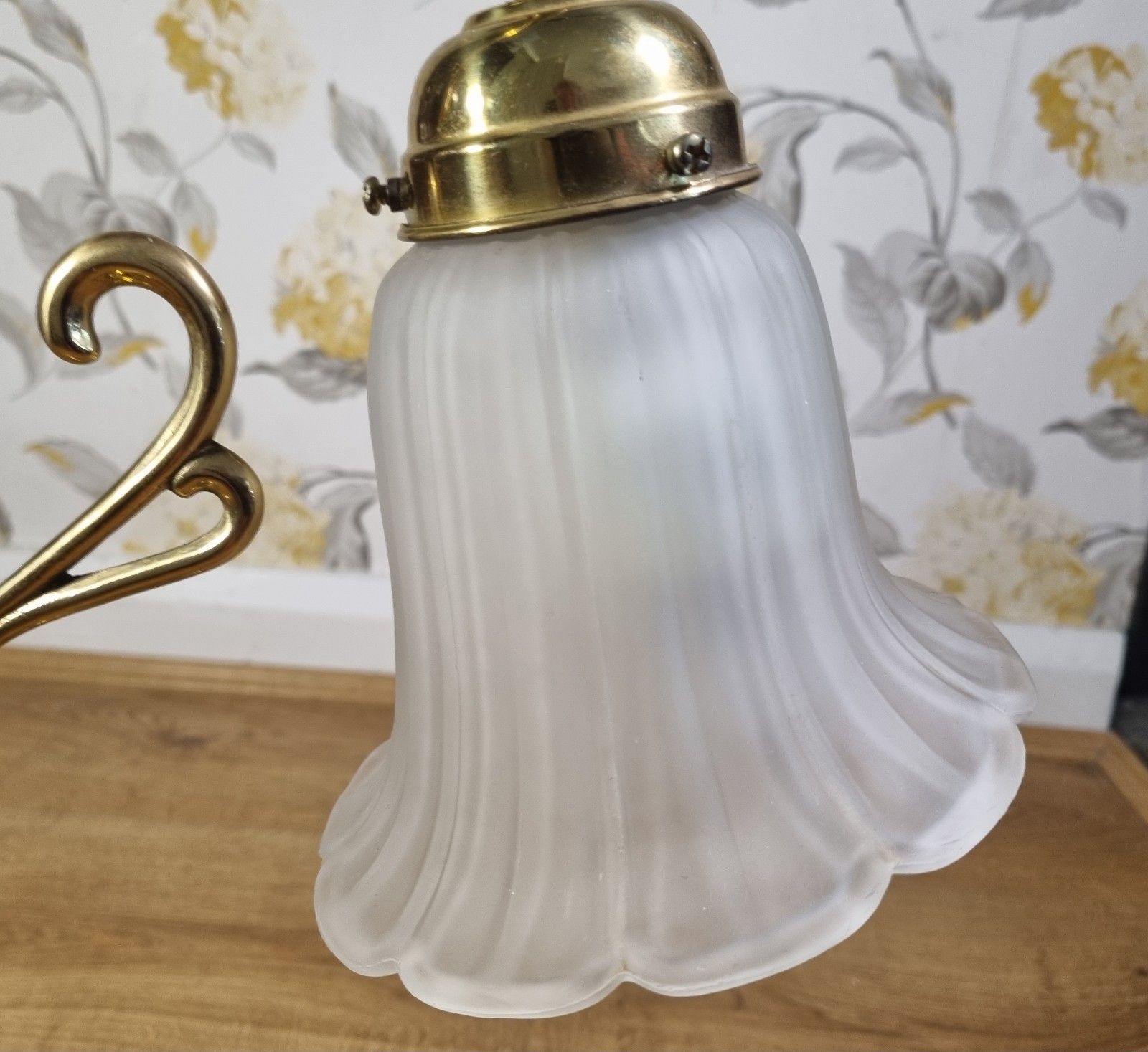 Vintage Brass Swan Neck Table Lamp Glass Tulip Shade Art Nouveau/Antique  Style photo buy