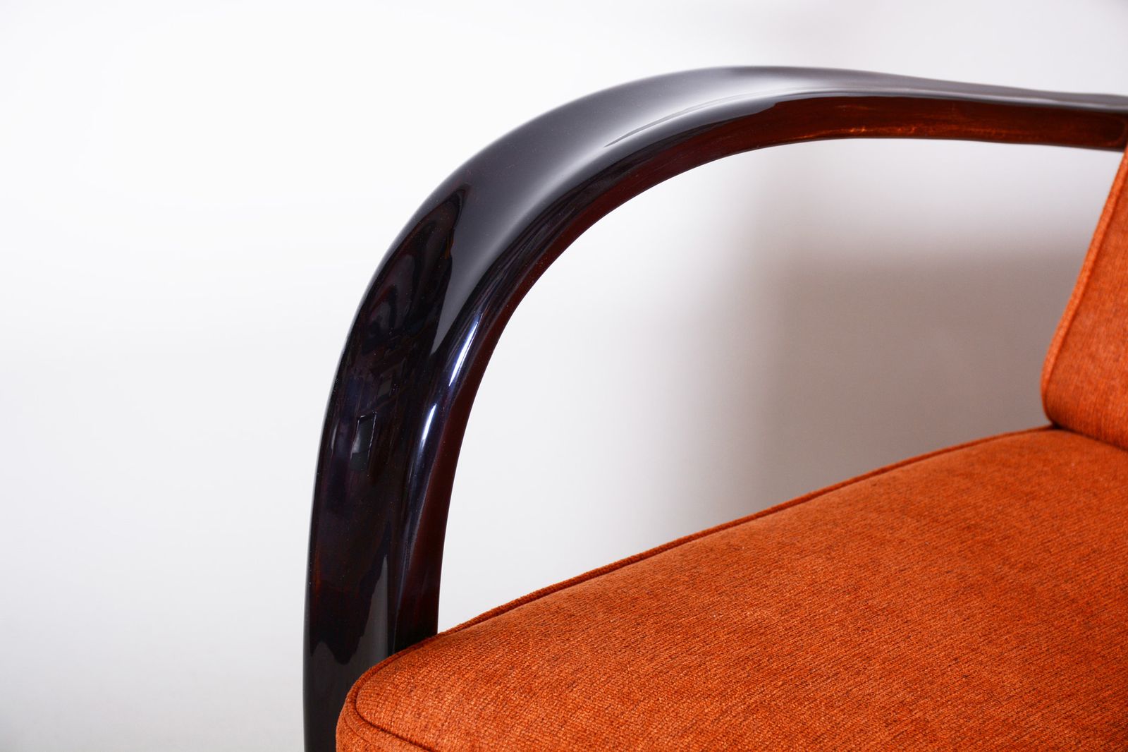 Restored Art Deco Armchair, By J. Halabala For Up Zavody, Beech, Czech, 1930s photo vintage