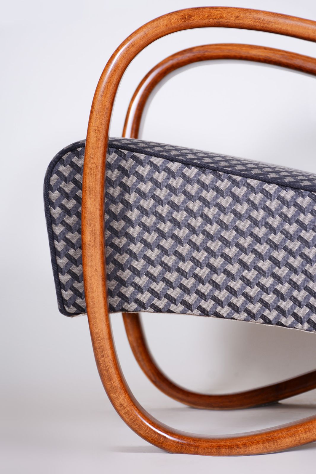 Restored Art Deco Armchair, By J. Halabala For Up Zavody, Beech, Czech, 1930s photo 2850.0