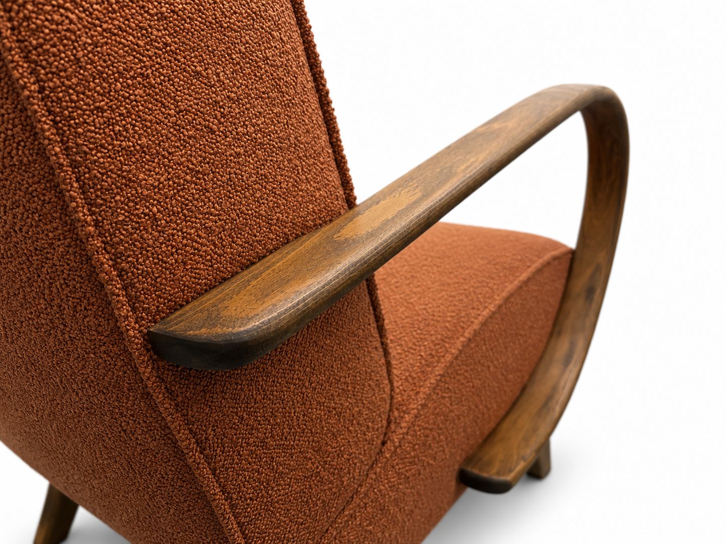 1930s Jindrich Halabala Bentwood Armchairs In Rusty Orange photo vintage