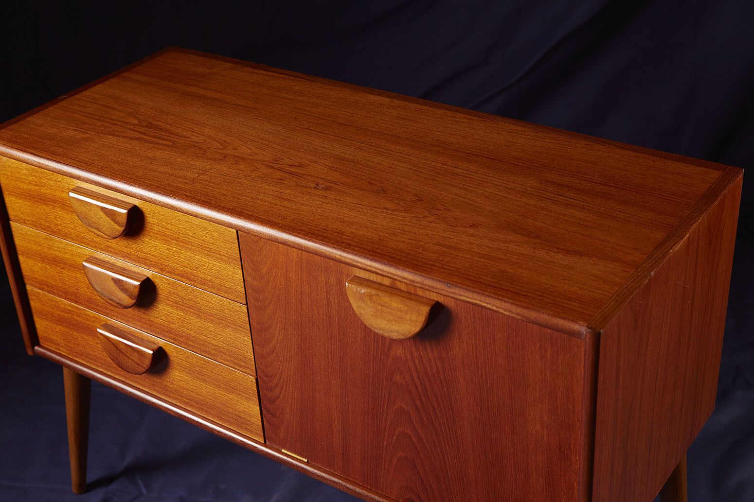 Mid Century 1970s White And Newton Burmese Teak Small Sideboard   – Custom Height Options photo furniture