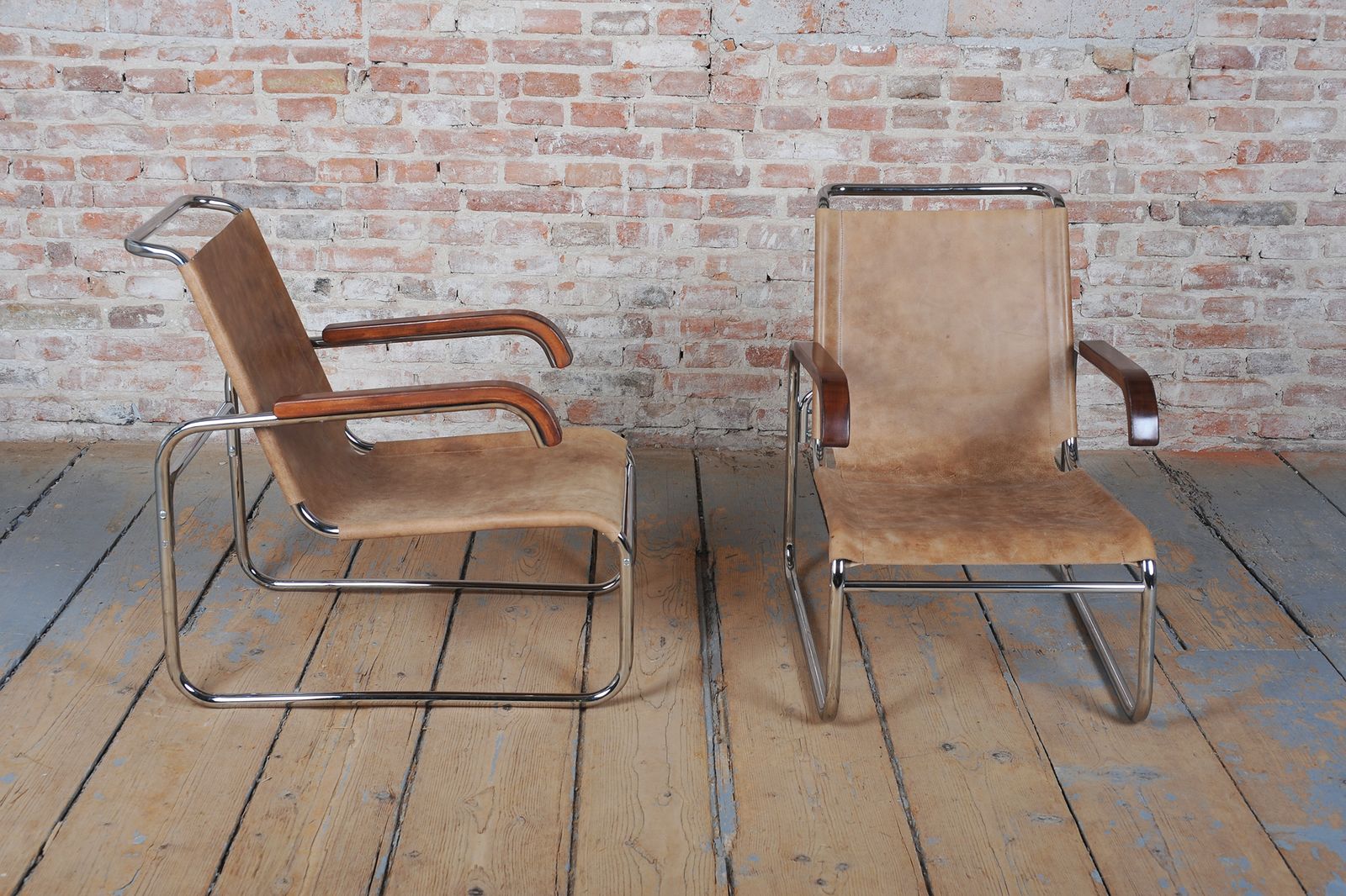 Two Restored Bauhaus Armchairs, By M. Breuer For Thonet, Chrome, Czech, 1920s photo Furniture