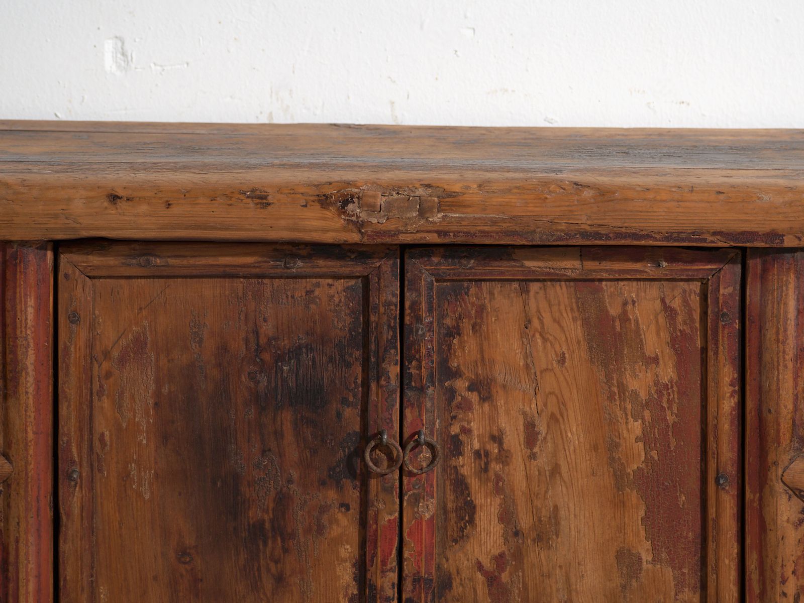 photo for sale Antique Low Carved Sideboard In Elm Wood – China, Circa 1930