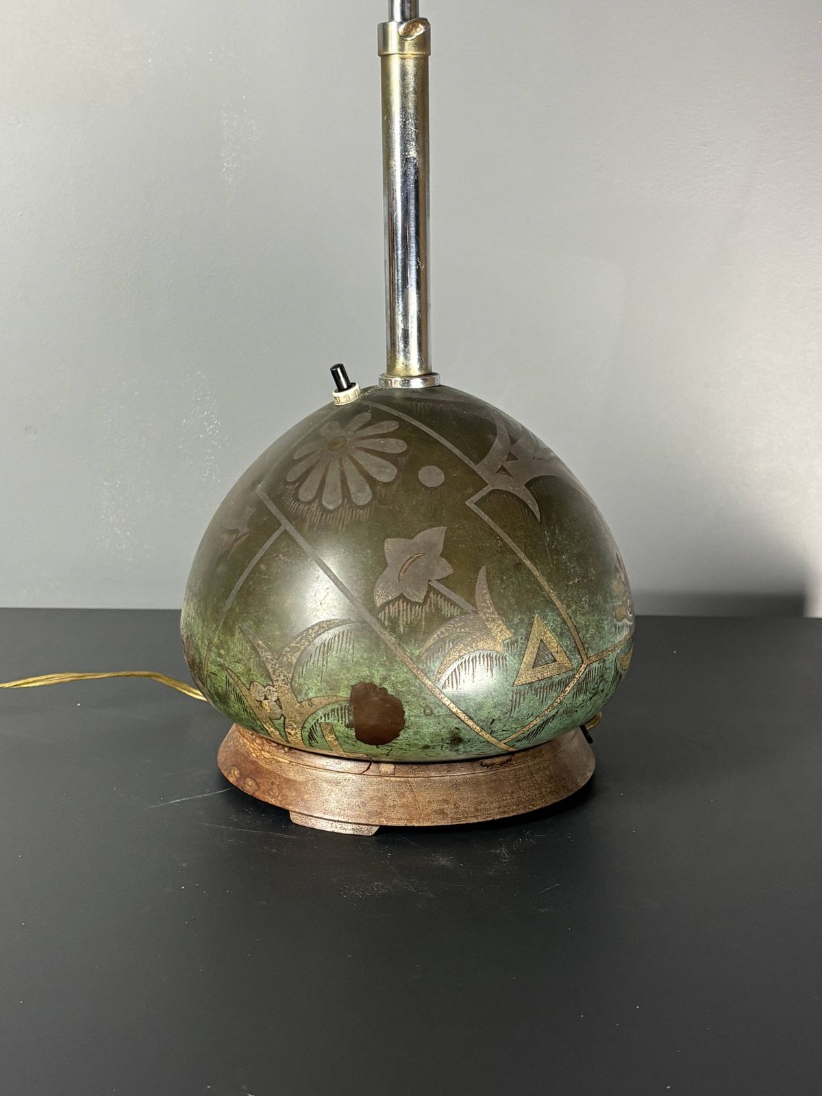photo vinterior Lampe de table Art déco Paul Haustein pour WMF, série Ikora Congo, années 1920