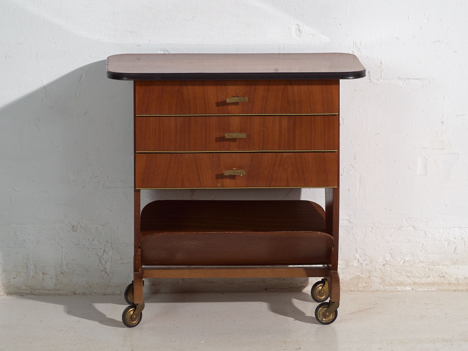 Art Deco Serving Trolley In Walnut – Czechoslovakia, Circa 1930 photo buy