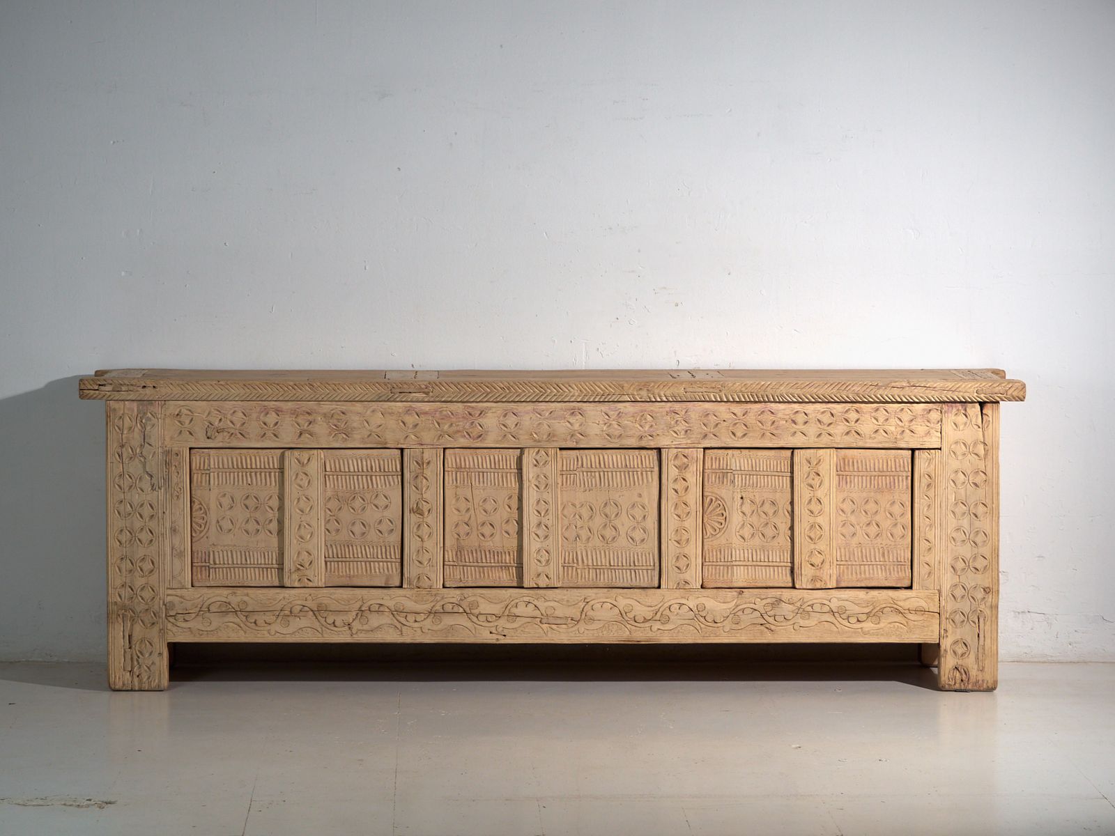 Antique Carved Low Sideboard In Fir Wood – China, Circa 1930 photo 3765.0