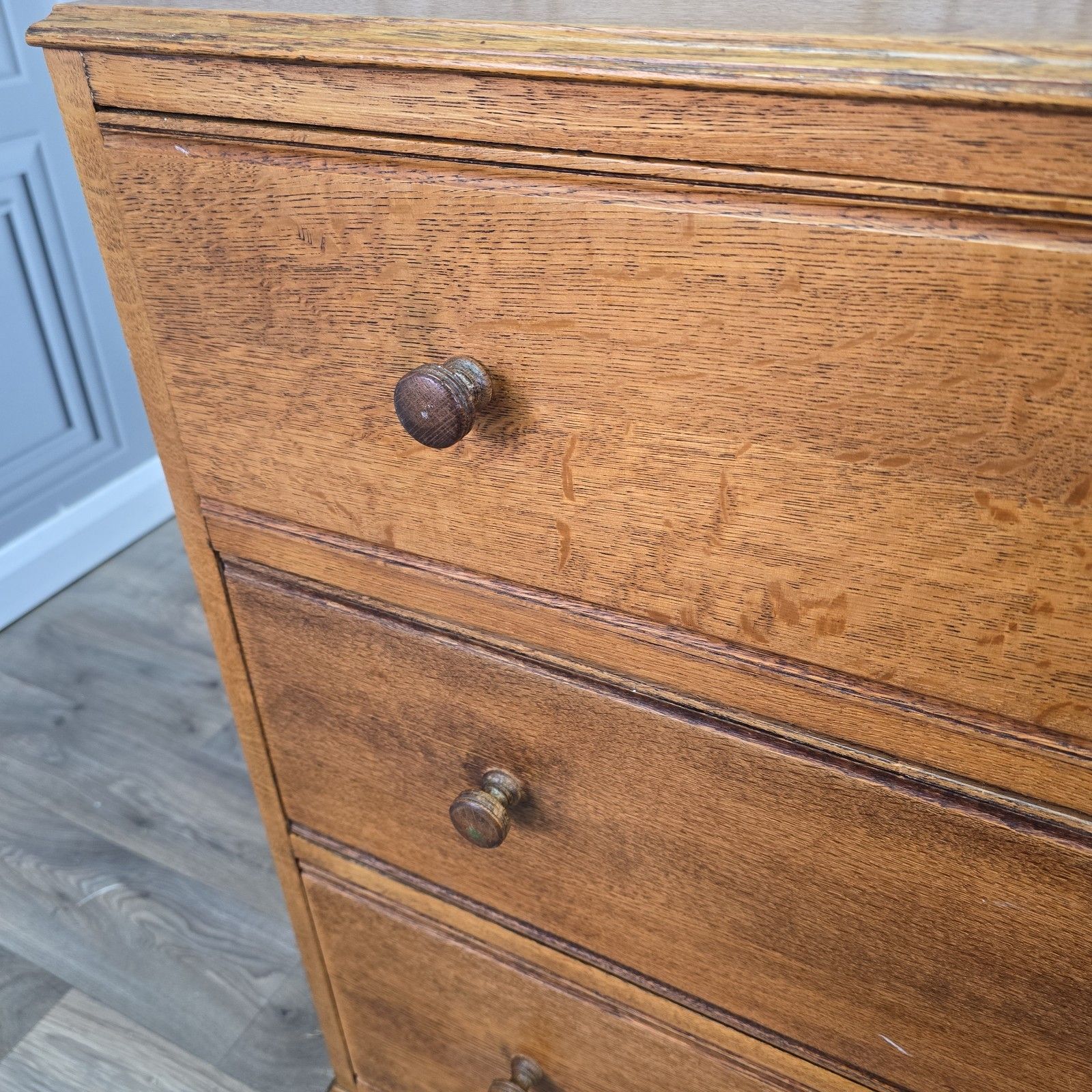 330.0 Vintage Chest Of Drawers Oak Veneer Vesper Furniture Mid Century Retro Mcm photo