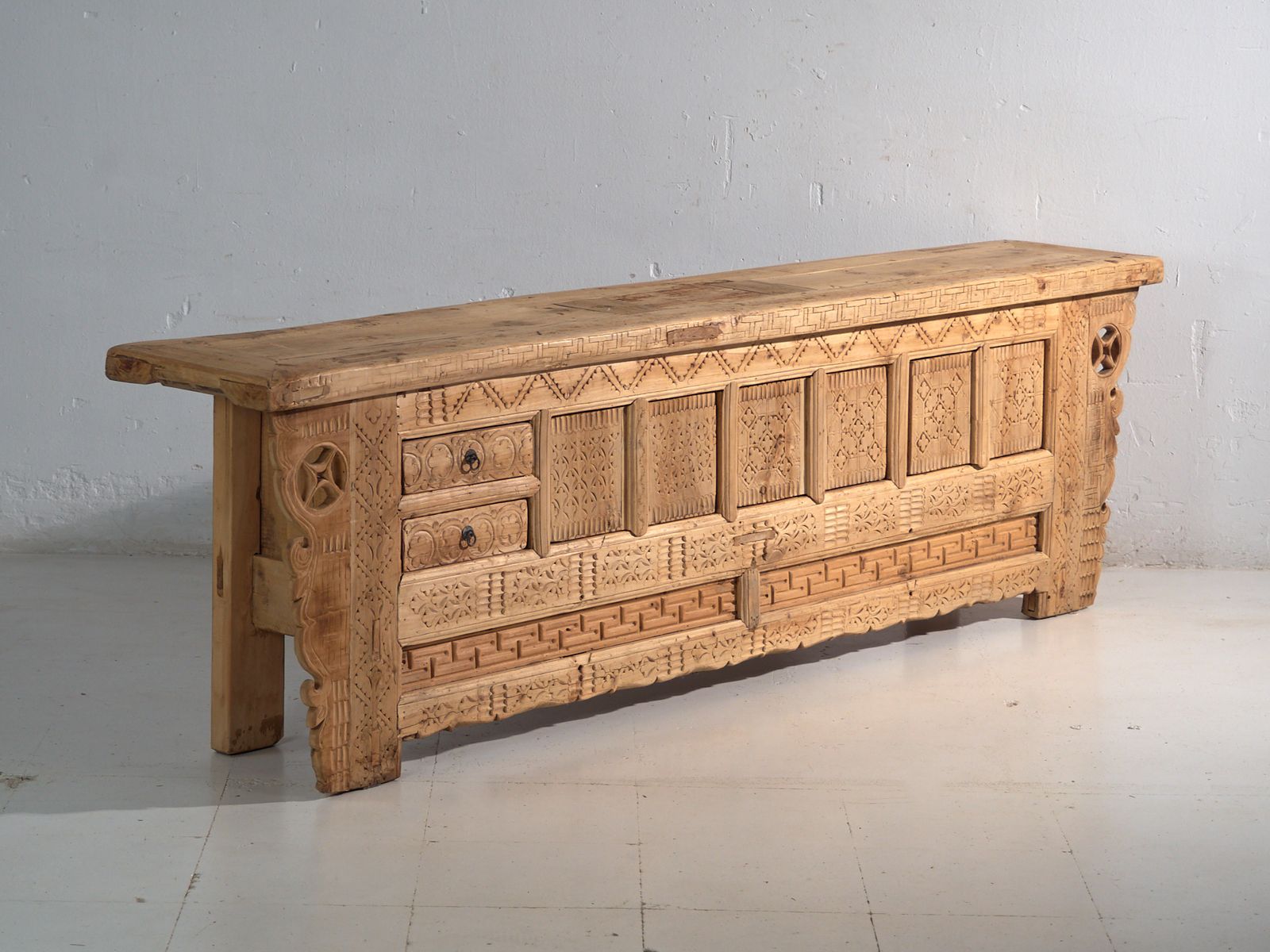 Antique Carved Sideboard In Fir Wood – China, Circa 1930