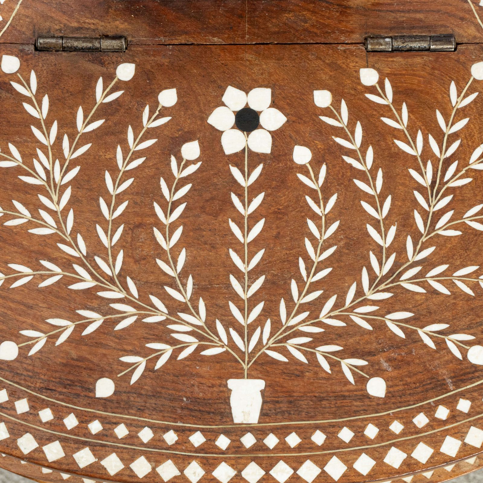 Inlaid Hoshiarpur Vanity Mirror On Stand photo for sale