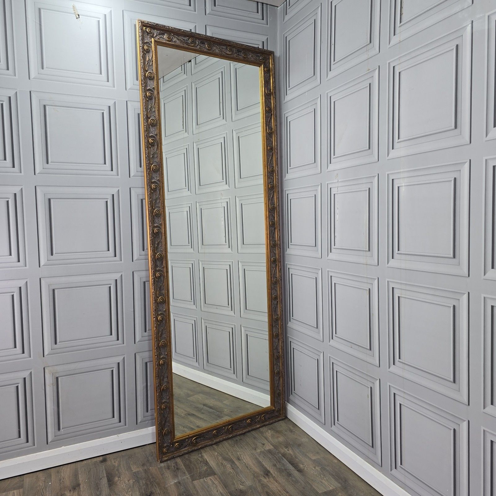 8ft Tall Large Mirror Ornate Gilt Frame Full Length Wall Glass Antique Style photo furniture