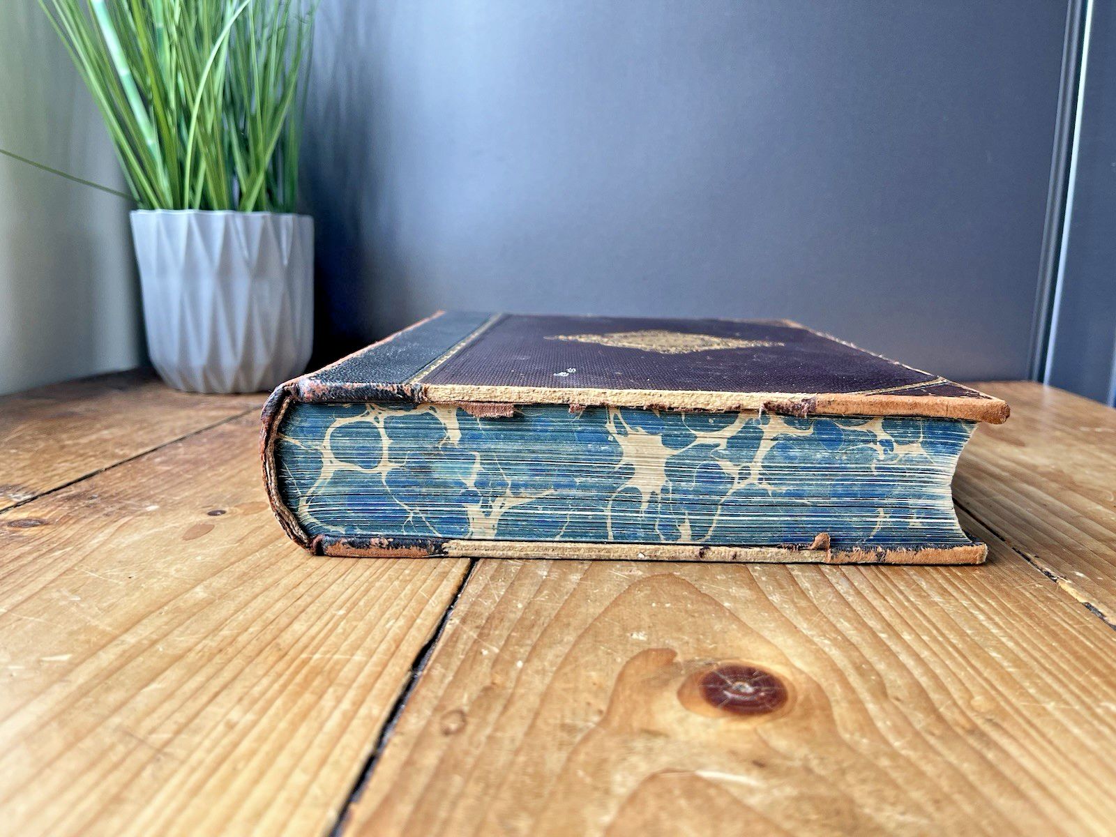 Antique Victorian Decorative Book 1880 Gilt Leather Globe Encyclopaedia Vol III photo Home Decor