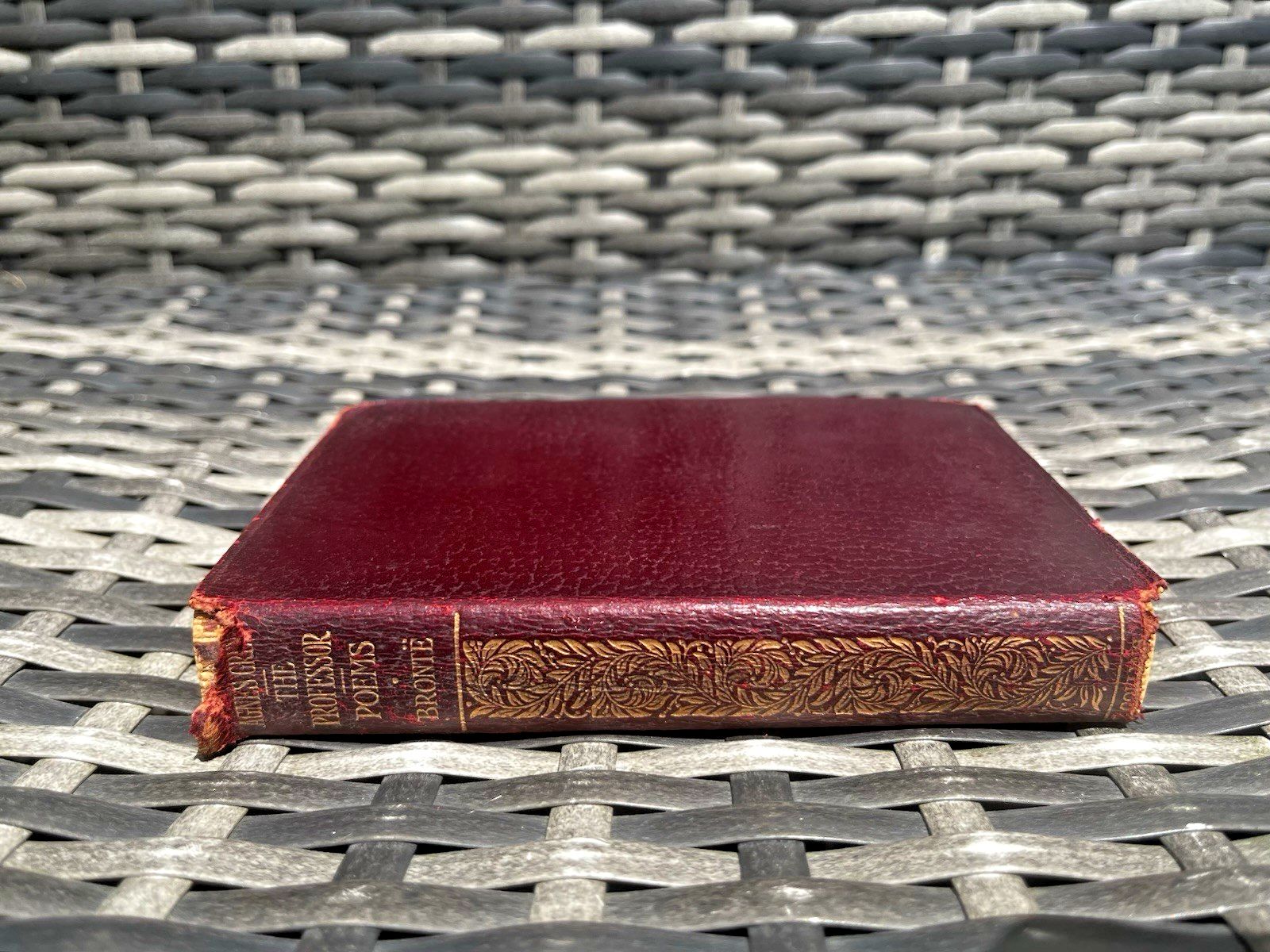 50.0 Antique Decorative Gilt Edge Leather Book Charlotte, Emily & Anne Bronte Sisters photo