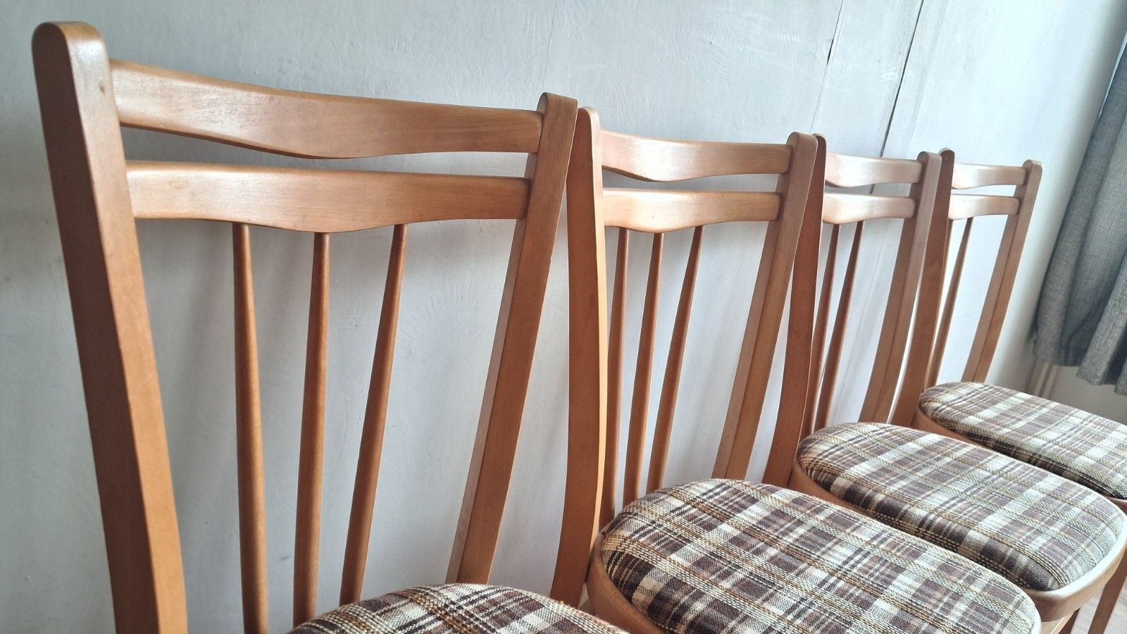 Iconic English Made Mid Century Teak Upholstered Kitchen /Dining Chairs photo 230.0