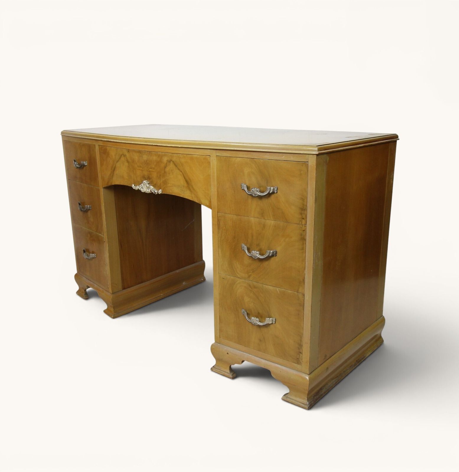 395.0 Art Deco Dressing Table And Footstool Set   Ideal For Upcycling photo