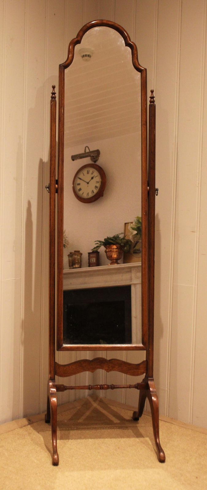 Walnut Cheval Mirror, 1960s, Vintage photo 525.0