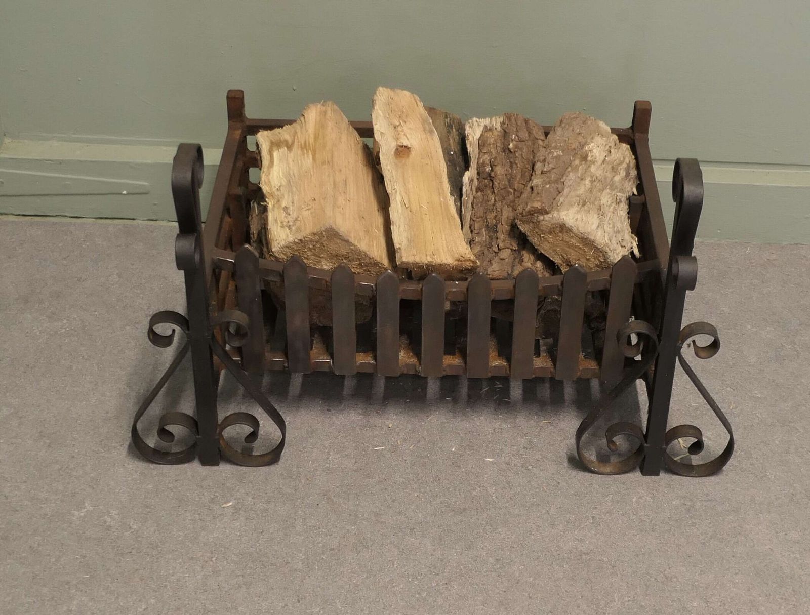 Large Free Standing Fire Basket, Iron Fire Grate The Grate Is Made In Cast Iron photo furniture