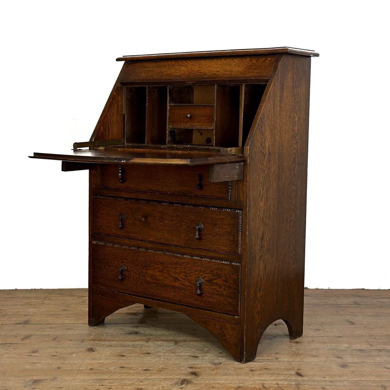 Early 20th Century Oak Jacobean Style Bureau | Vintage Bureau | Vintage Desks | Home Office And Study | Oak Bureaux photo furniture
