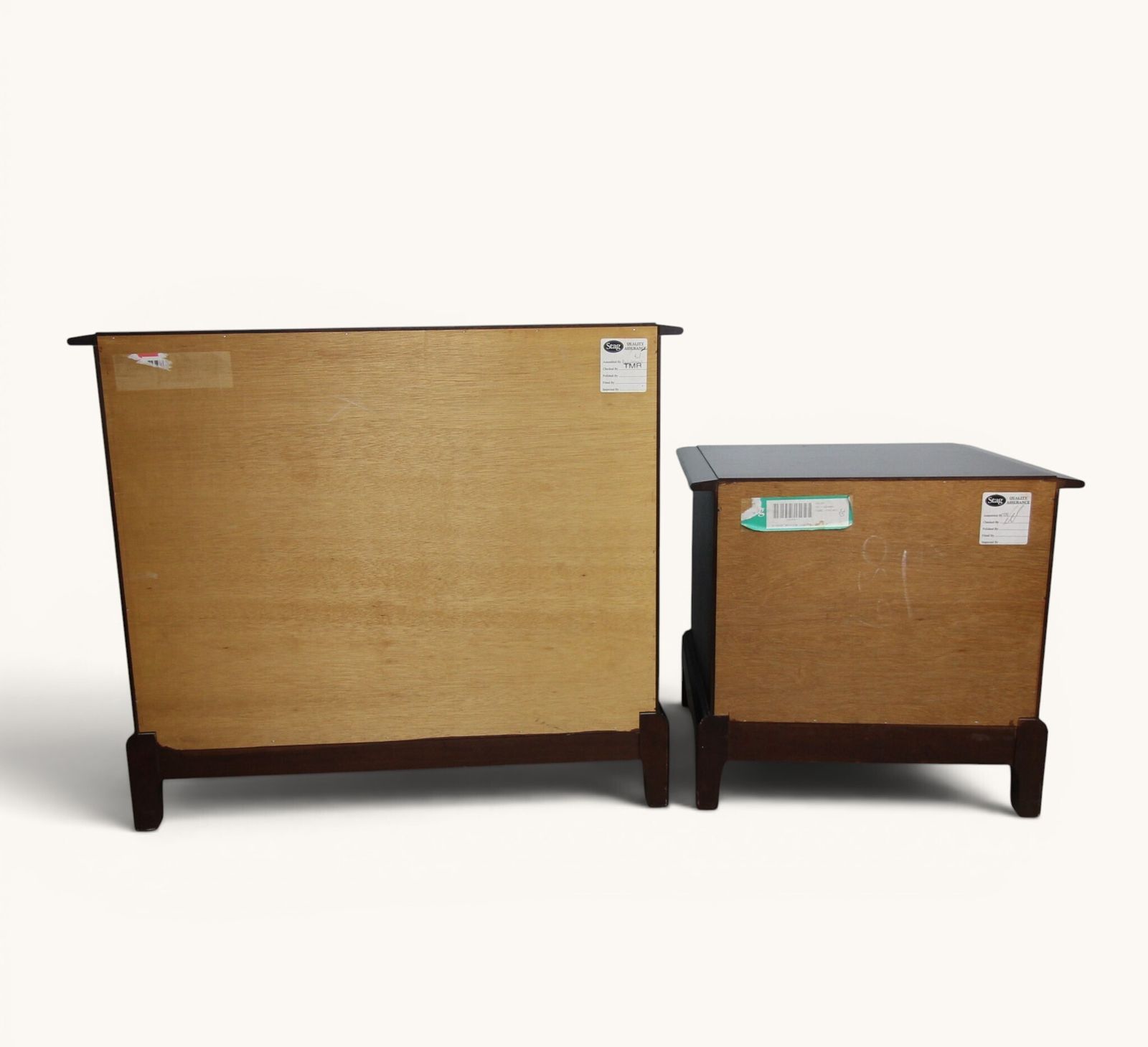 photo furniture Stag Minstrel 3 Drawer Chest Of Drawers With Matching Bedside Cabinet Set