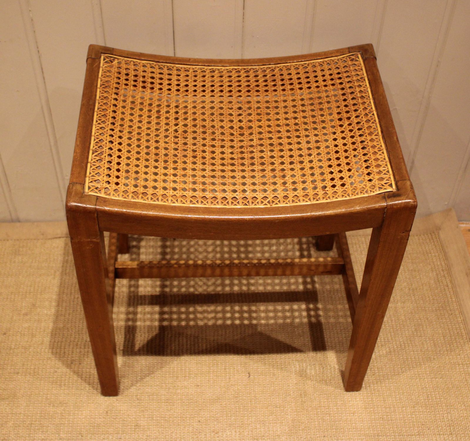 Beech Wood Cane Seated Stool