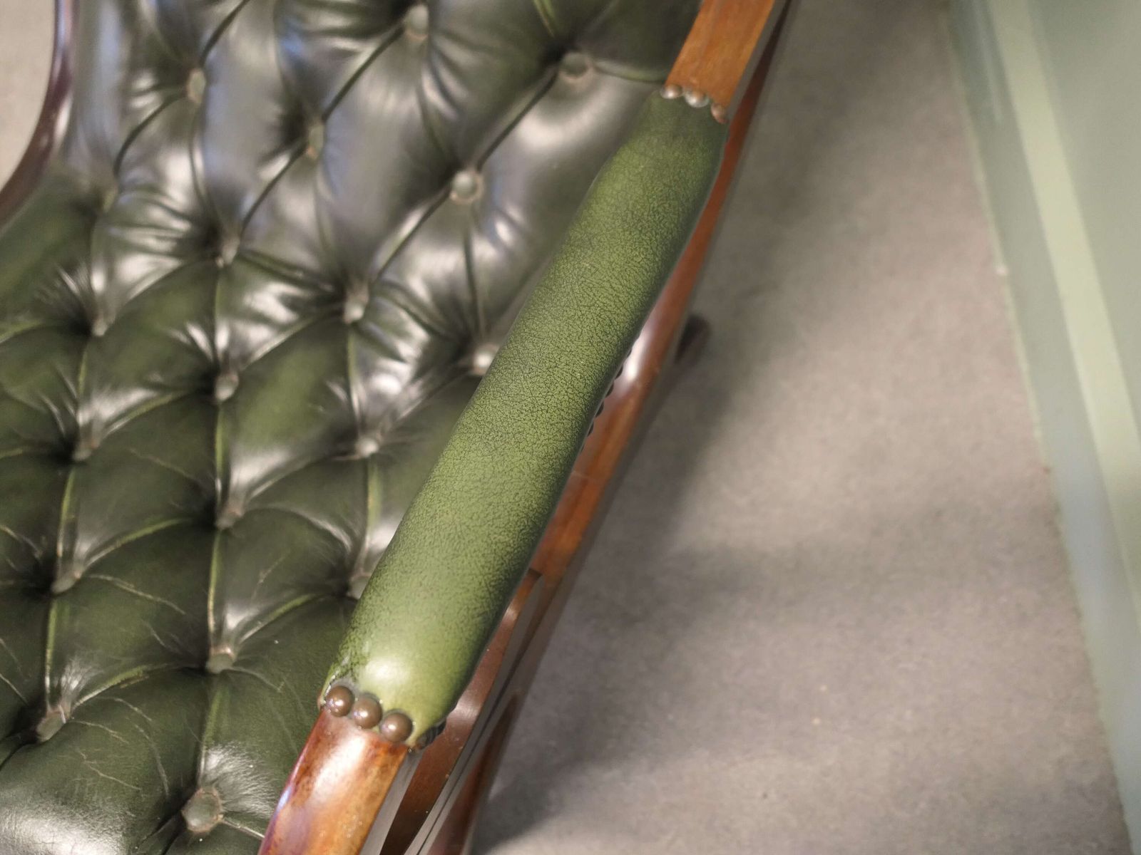 Dark Green Chesterfield Easy Chair A Timeless Elegant Classic And A Very Relaxing photo vinterior