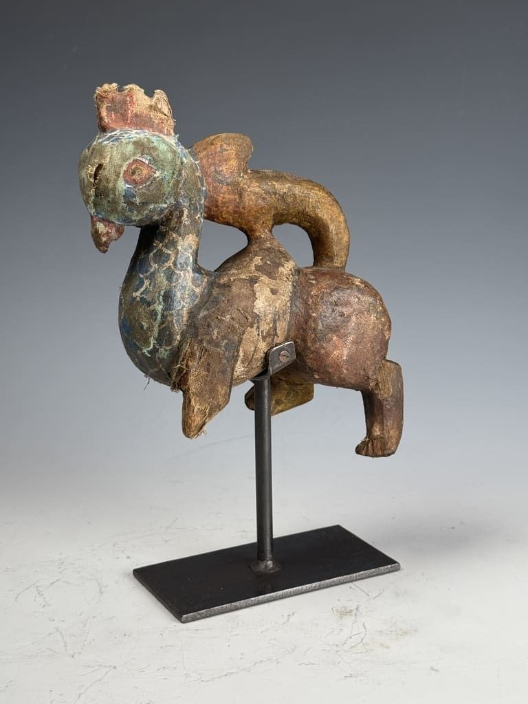 19th Century Chinese Mythical Animal Carving – Rooster Horse With Dragon Tail photo for sale
