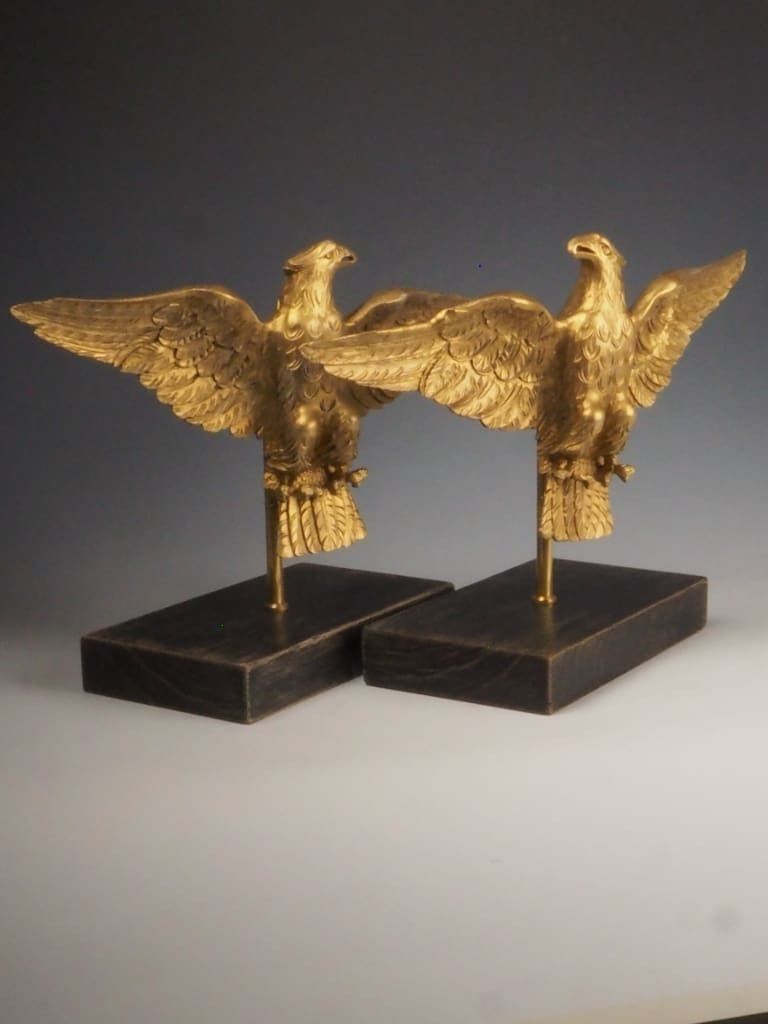 Pair Of Decorative Gilt Eagle Stands – Home Interior Decor photo for sale