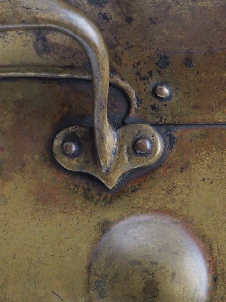 550.0 Art Nouveau Brass Fireside Coal Scuttle, Late 19th Century photo