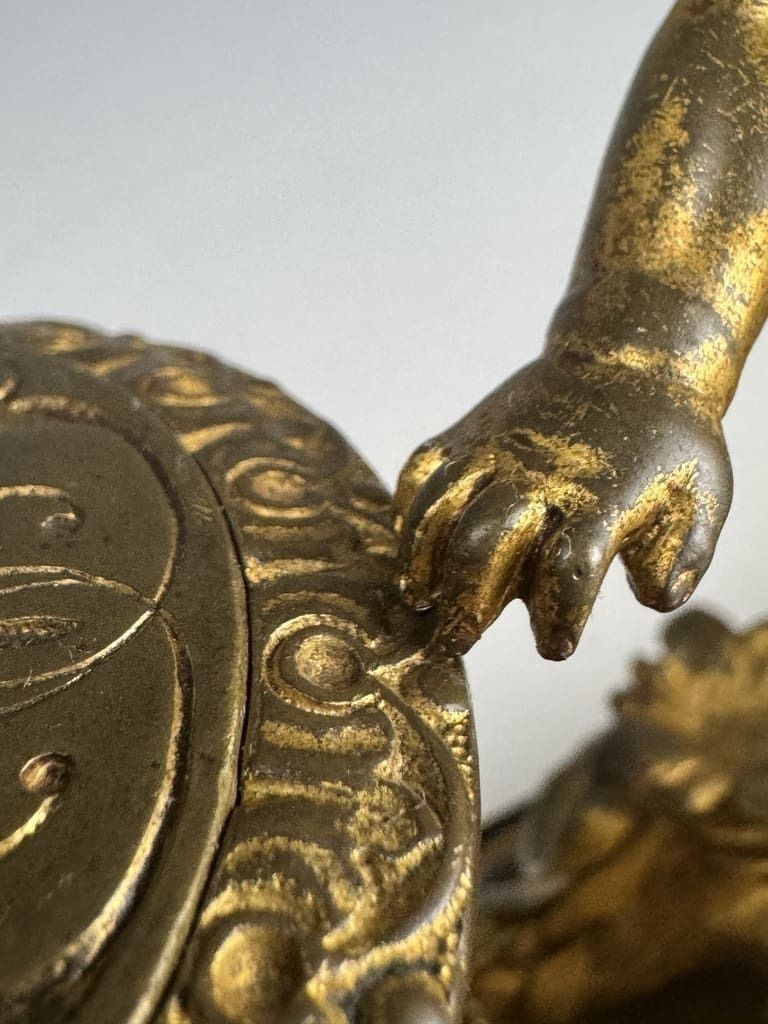 photo furniture Antique Gilt Bronze & Ebony Inkstand – 19th Century Desk Accessory