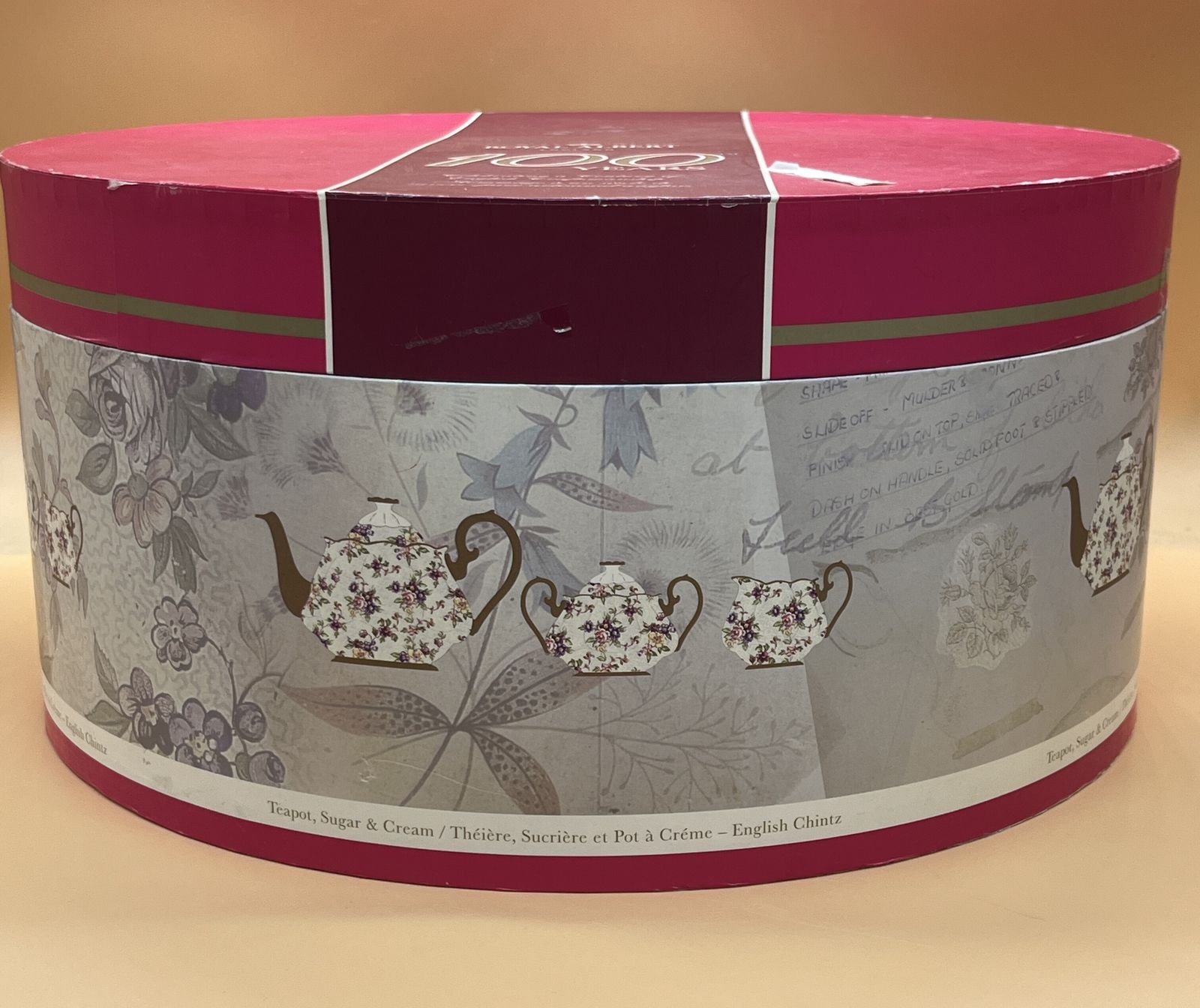 Nieuw Royal Albert China English Chintz Design Theepot met 2 Pint Inhoud, Roomkannetje en Suikerpot met Deksel. In Doos. photo furniture