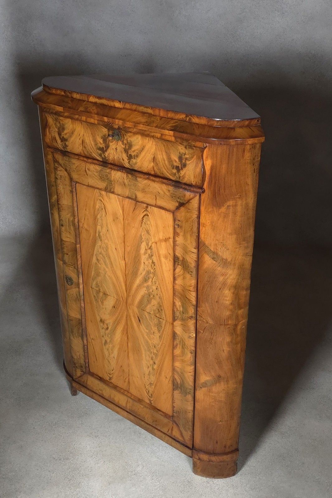 Antique Biedermeier Burr Walnut Corner Cabinet French Encoignure Cupboard C.1830 photo buy