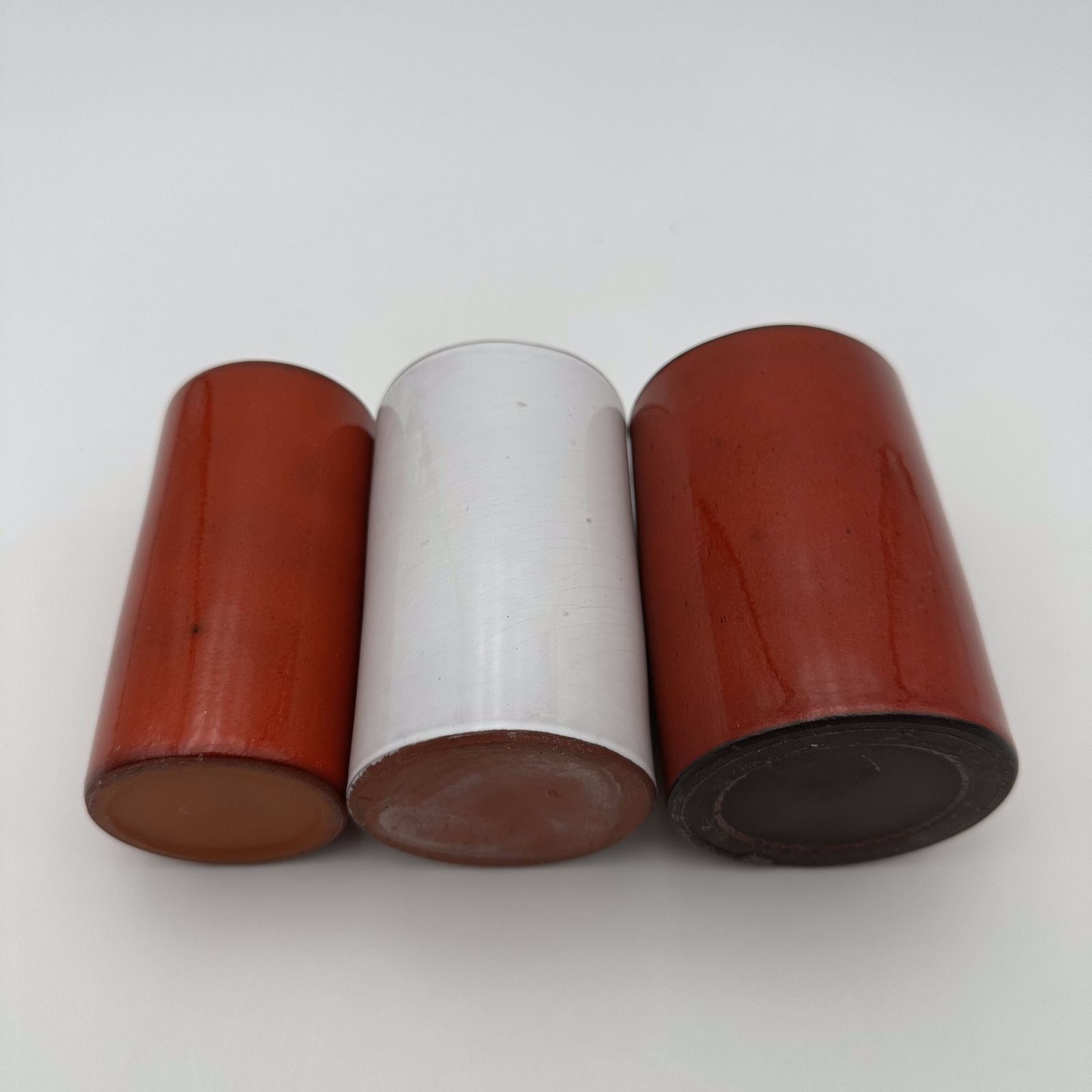 photo for sale Set Of Three Small Enamelled Ceramic Vases, In The Style Of Georges Jouve, 1950s.
