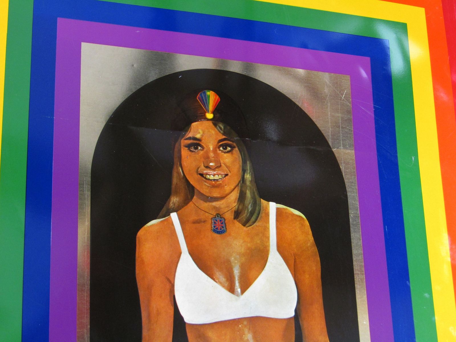 Rare Hand Signed 1968 Pop Art Screen Print On Tin Babe Rainbow By Peter Blake Ra photo vintage