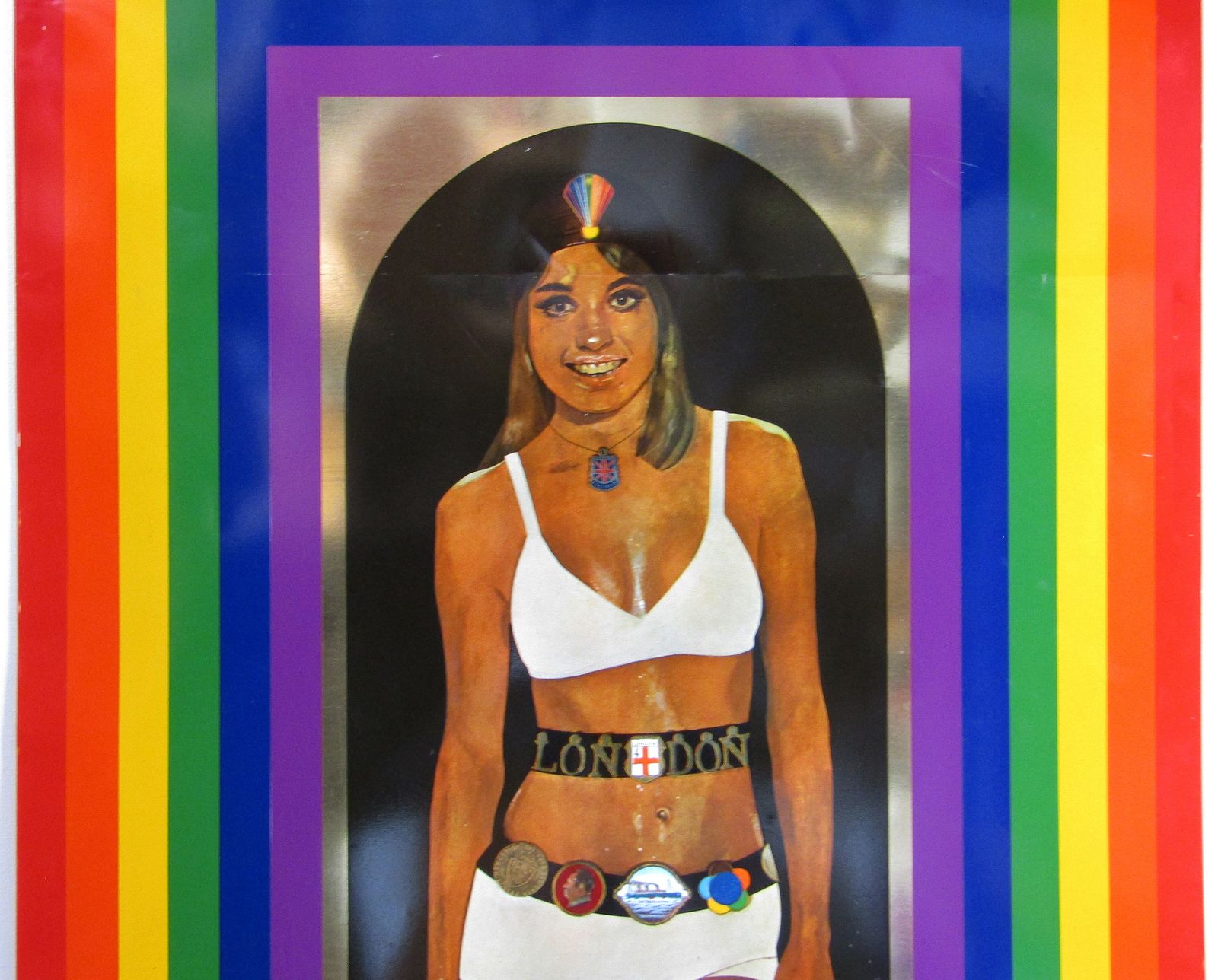 Rare Hand Signed 1968 Pop Art Screen Print On Tin Babe Rainbow By Peter Blake Ra photo Art
